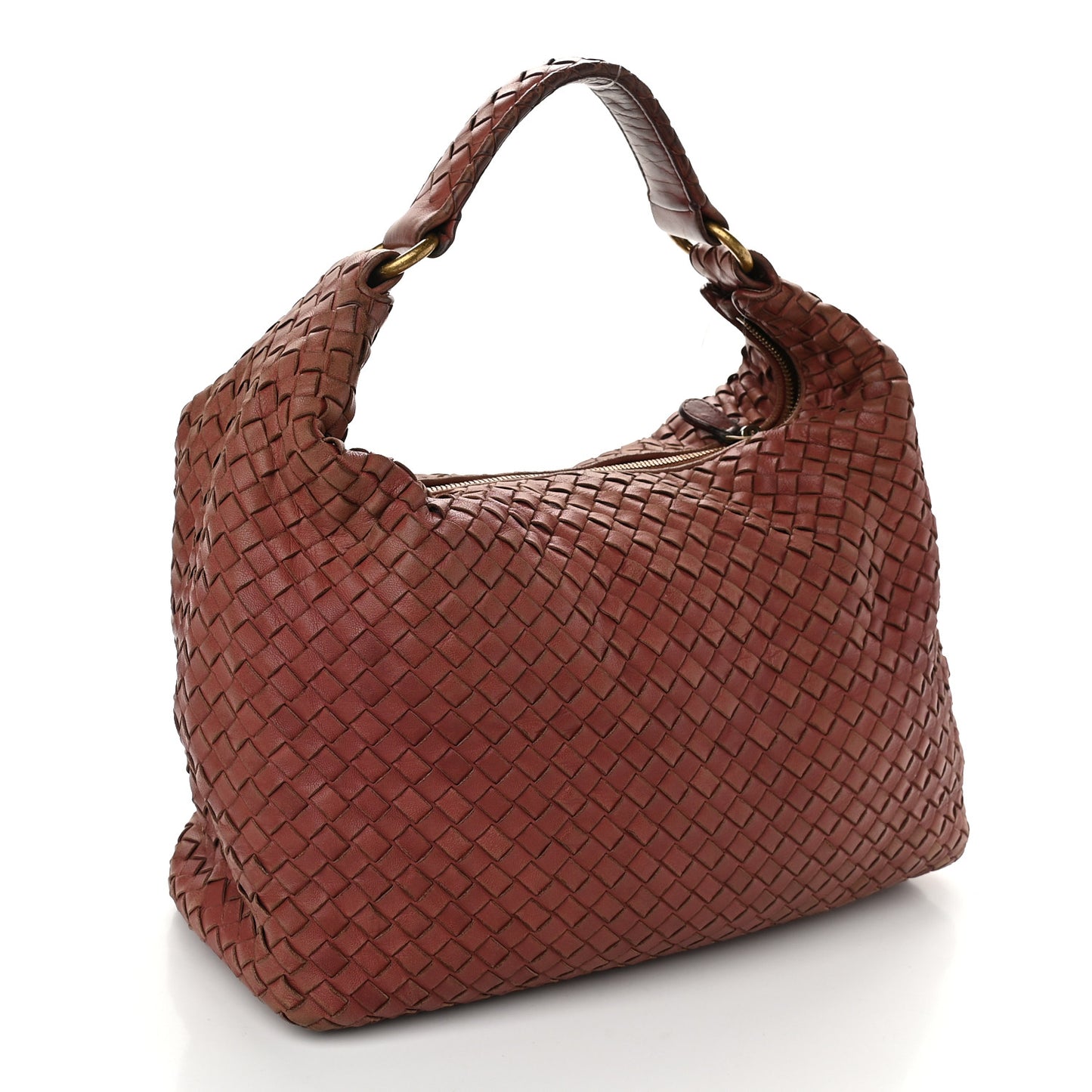 Nappa Intrecciato Pyramid Hobo Brique