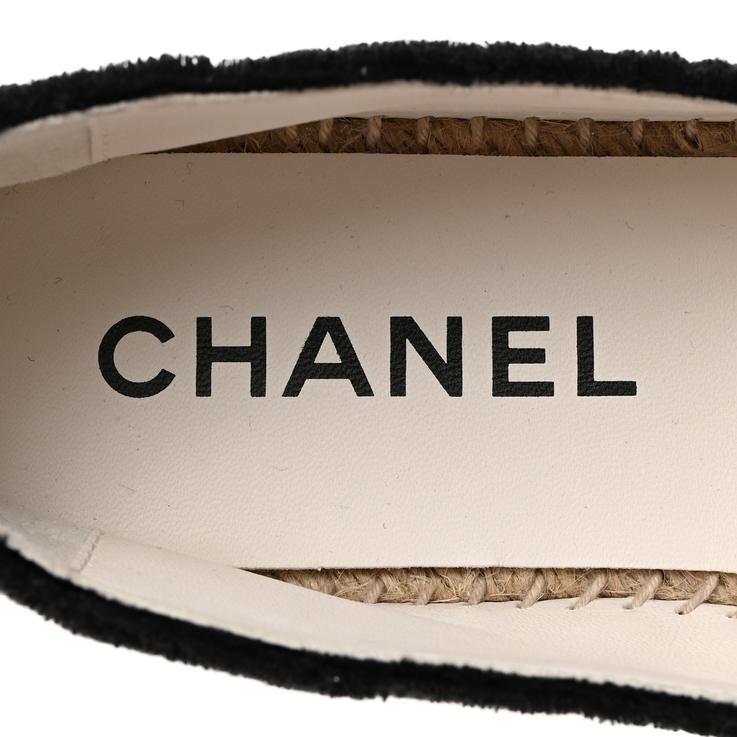 Cotton Lambskin CC Espadrilles 39 Black White