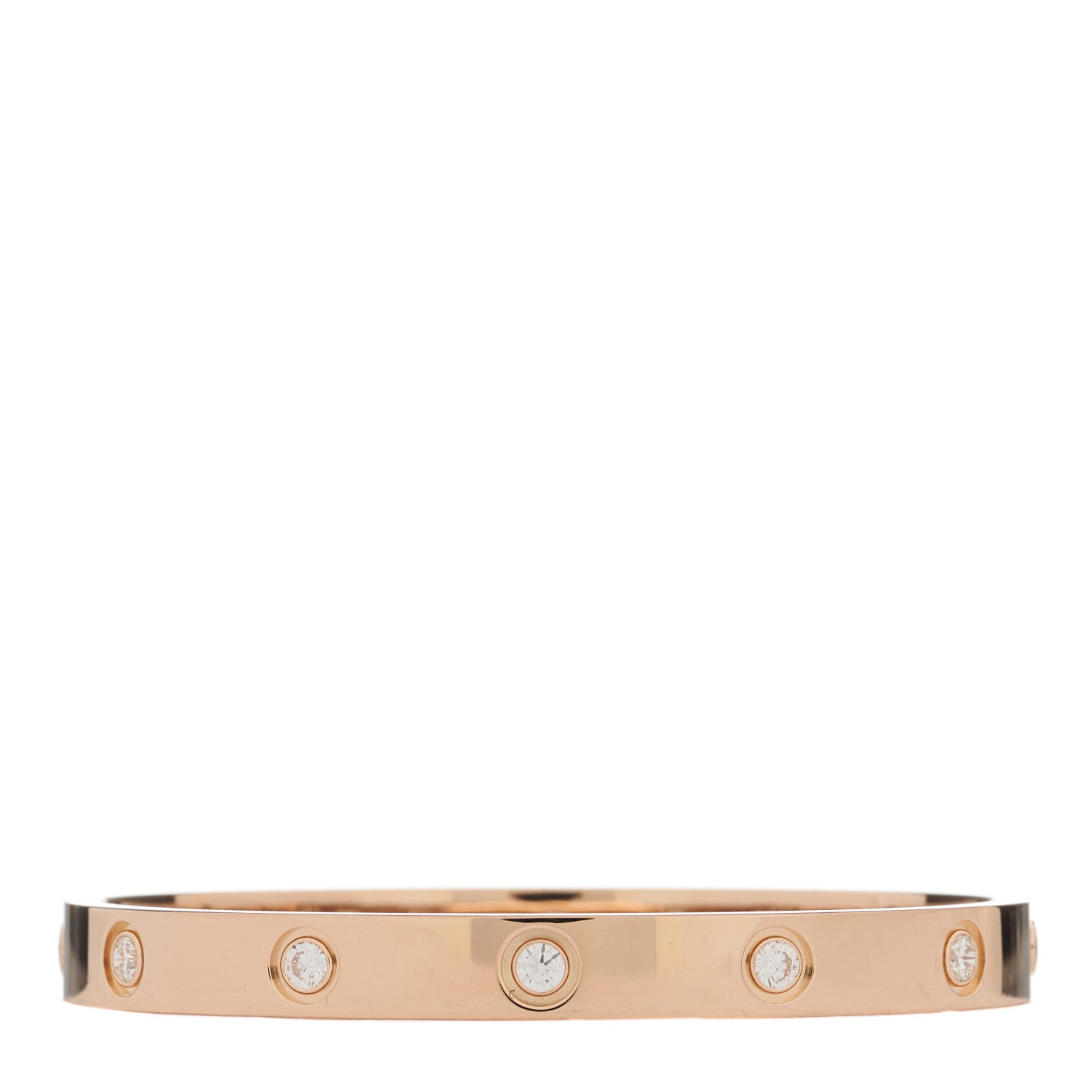 Cartier 18K Pink Gold 10 Diamond LOVE Bracelet 16 1 of 9