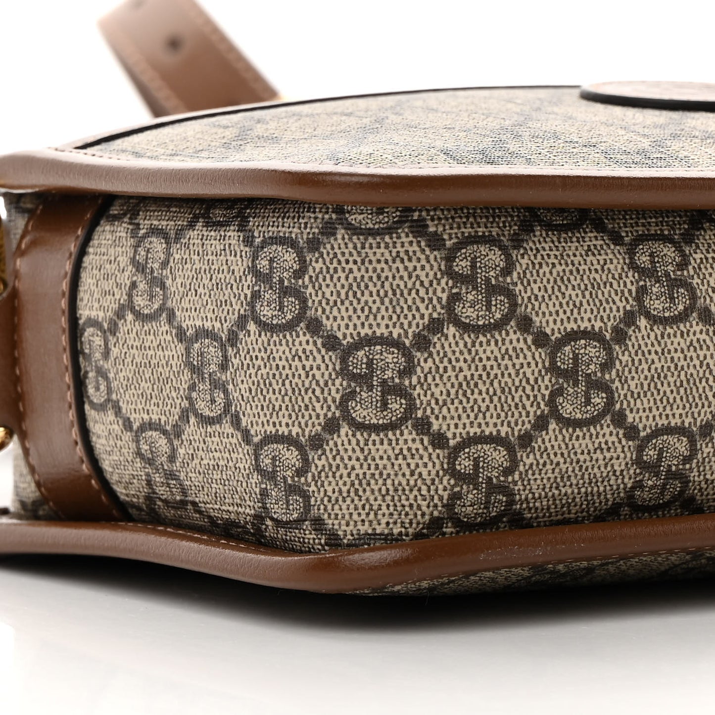 GG Supreme Monogram Azalea Calfskin Mini Retro Interlocking G Shoulder Bag Beige Ebony Brown Sugar