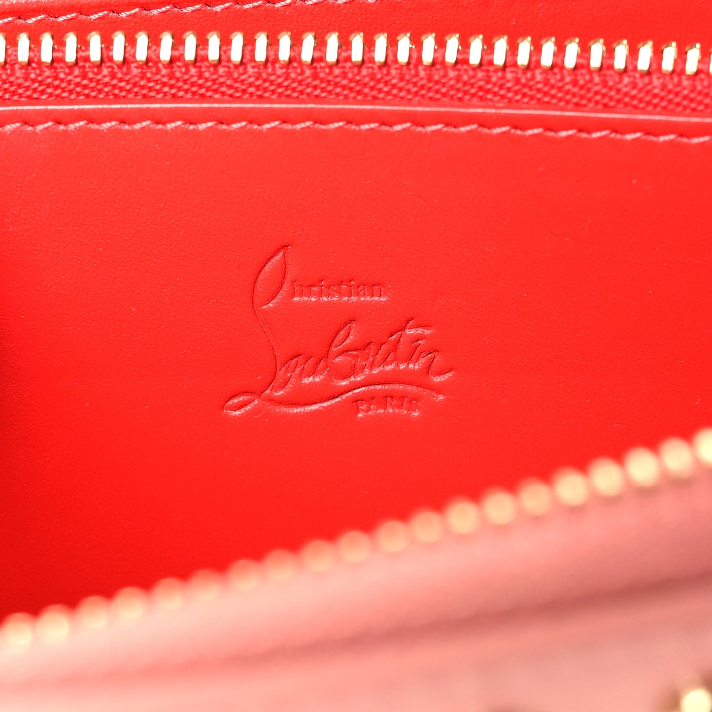 Calfskin Panettone Spiked Zip Around Wallet Pink