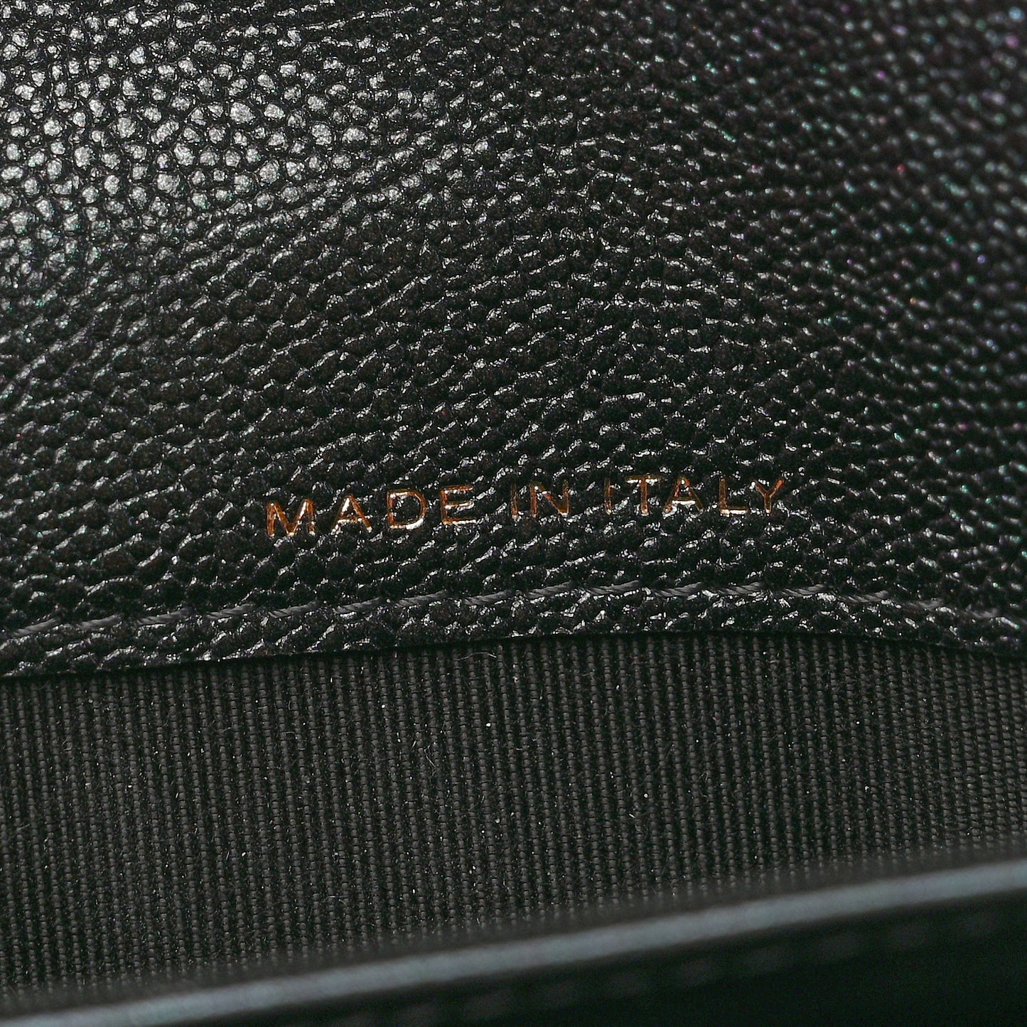 Iridescent Caviar Quilted Medium Flap Wallet Black