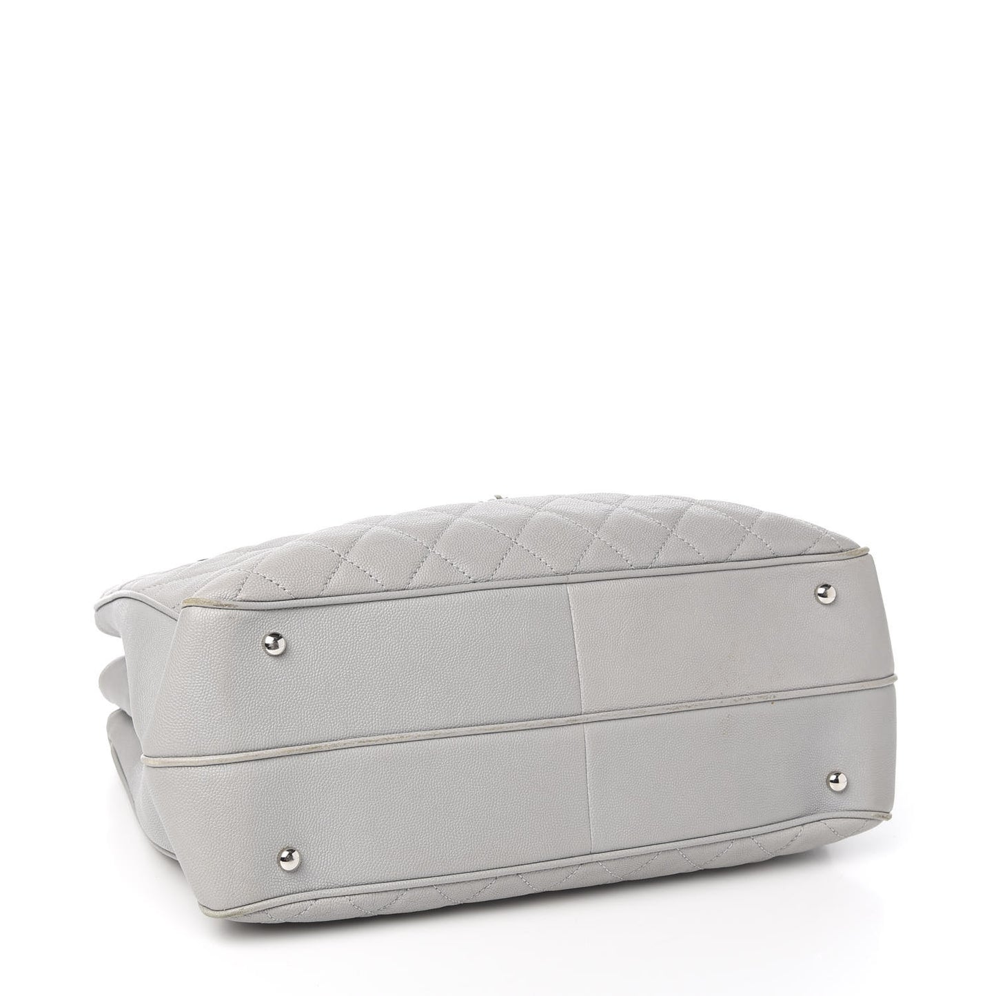 Caviar Quilted Large Urban Companion Top Handle Shopping Tote Grey