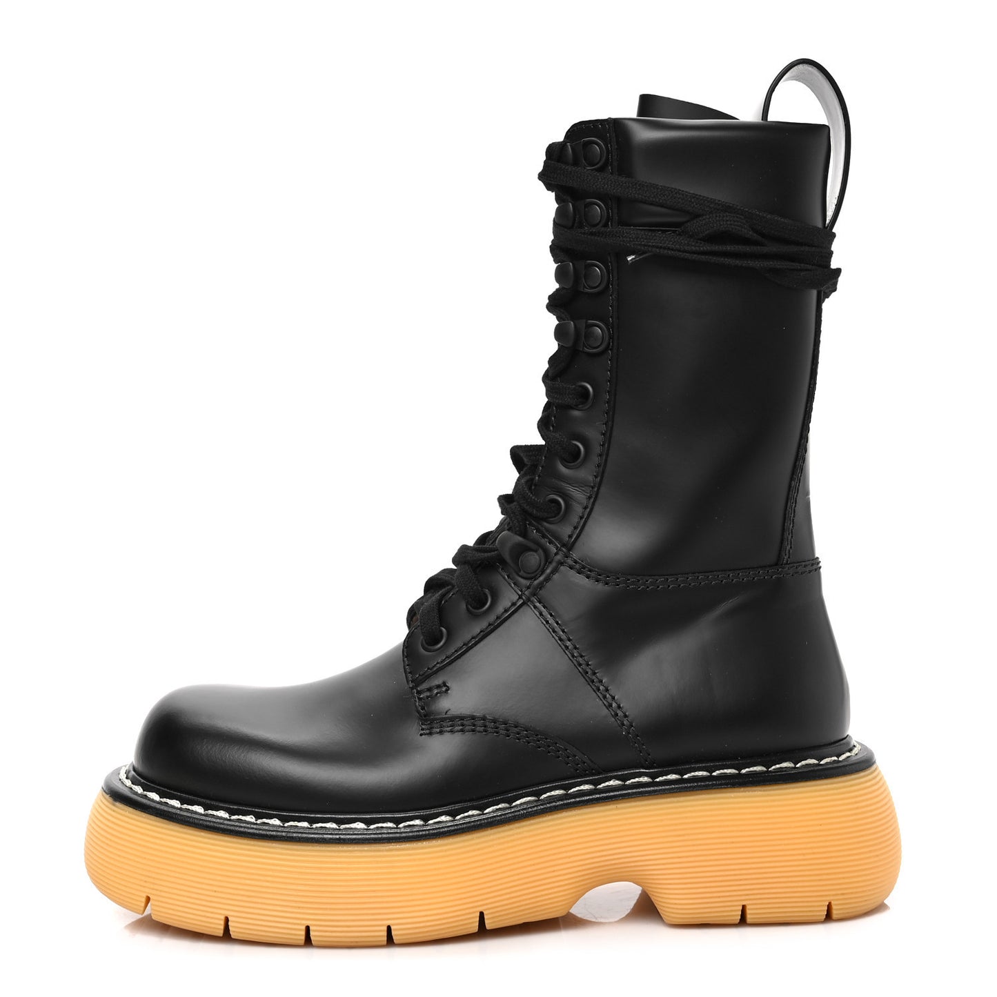 Calfskin The Swell Lace Up Boots 35 Black Natural Rubber