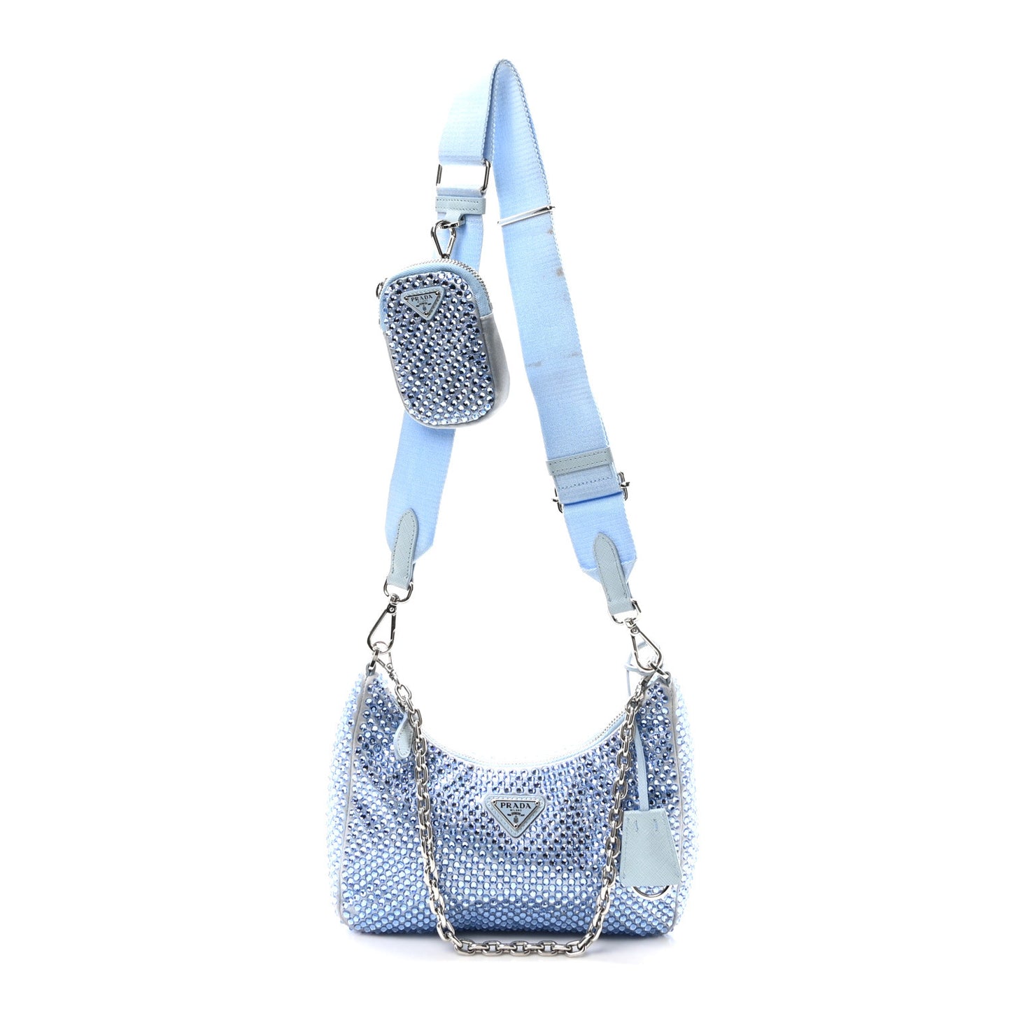 Satin Crystal Re-Edition 2005 Shoulder Bag Celeste