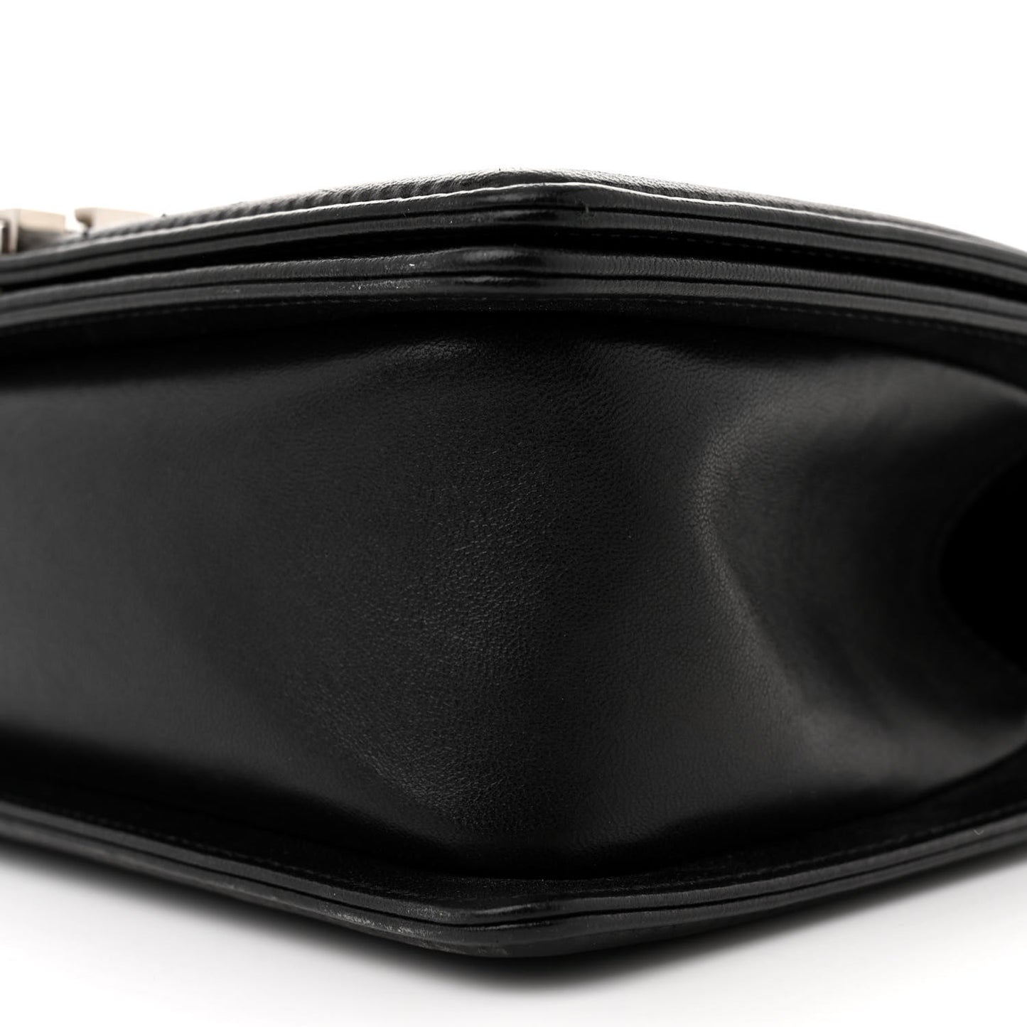 Lambskin Iridescent PVC Chevron Quilted Medium Boy Flap Black Silver