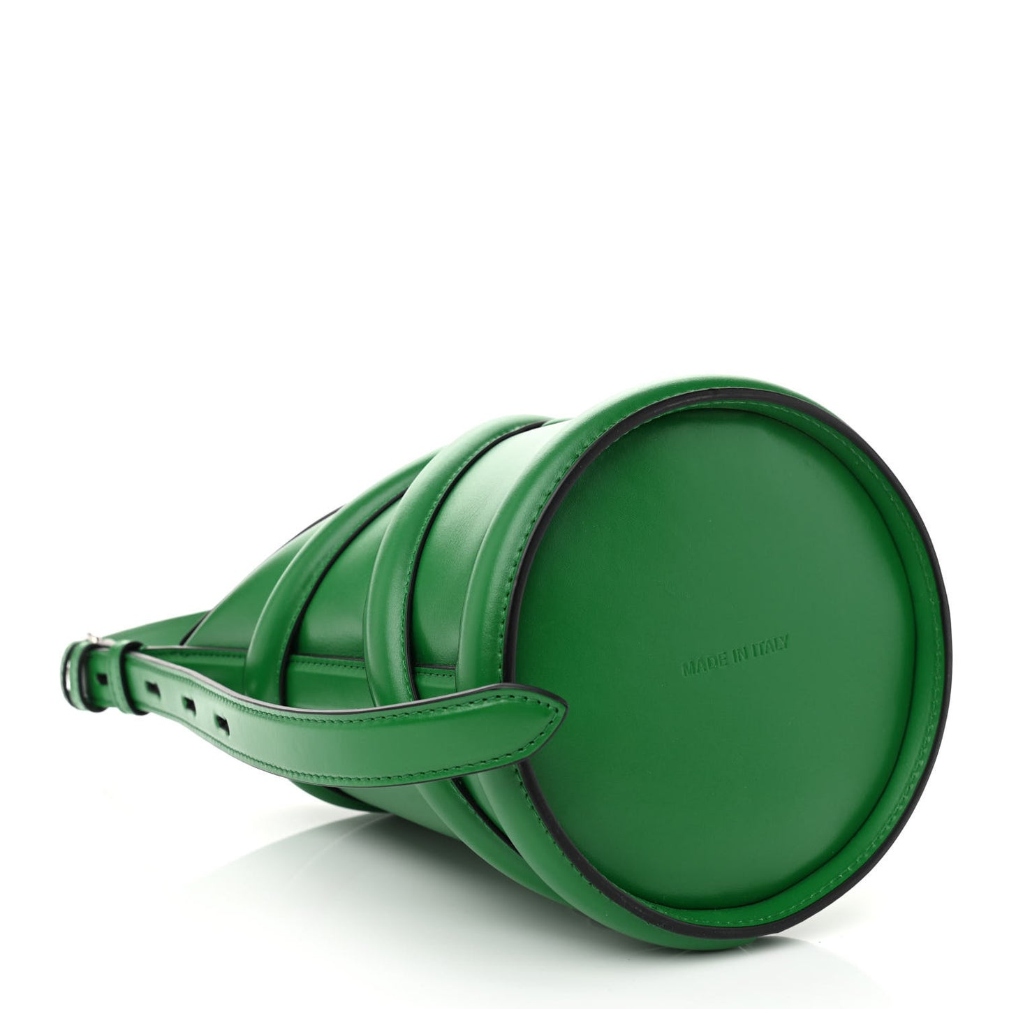 Calfskin Mini Curve Bucket Bag Green