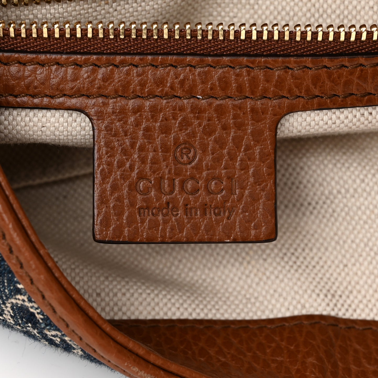 New Denim GG Monogram Calfskin Small Jackie 1961 Hobo Blue Tea Cuir