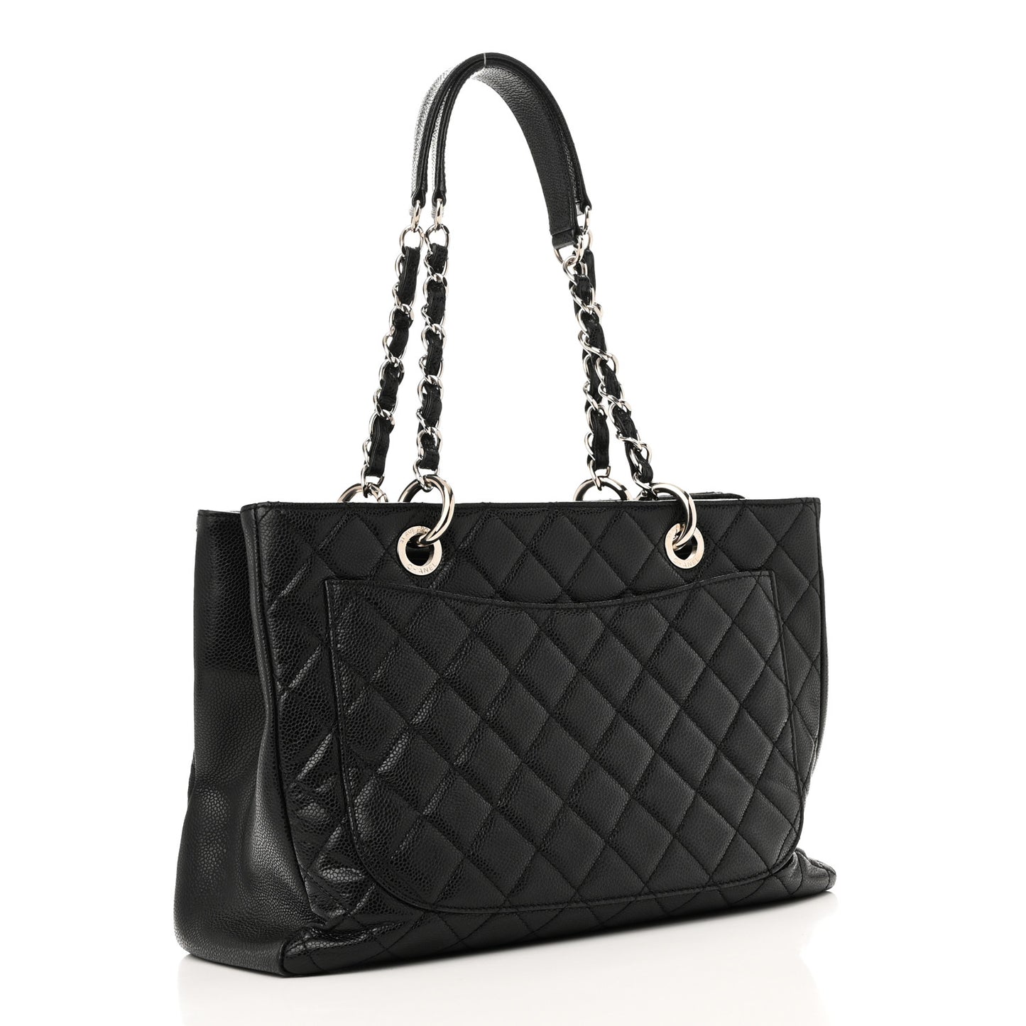 Caviar Quilted Grand Shopping Tote GST Black
