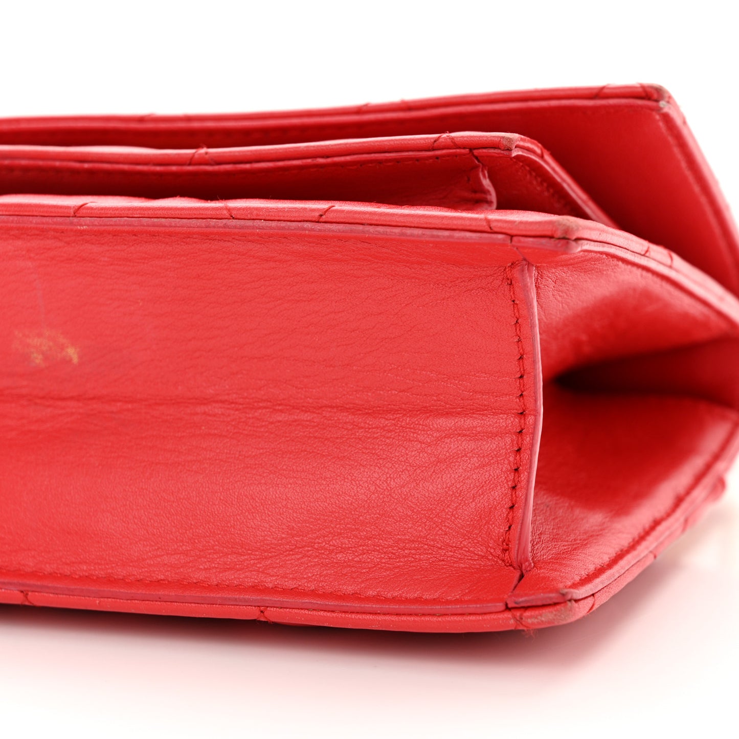 Nappa Calfskin Quilted XS Sharp Top Handle Bag Bright Red