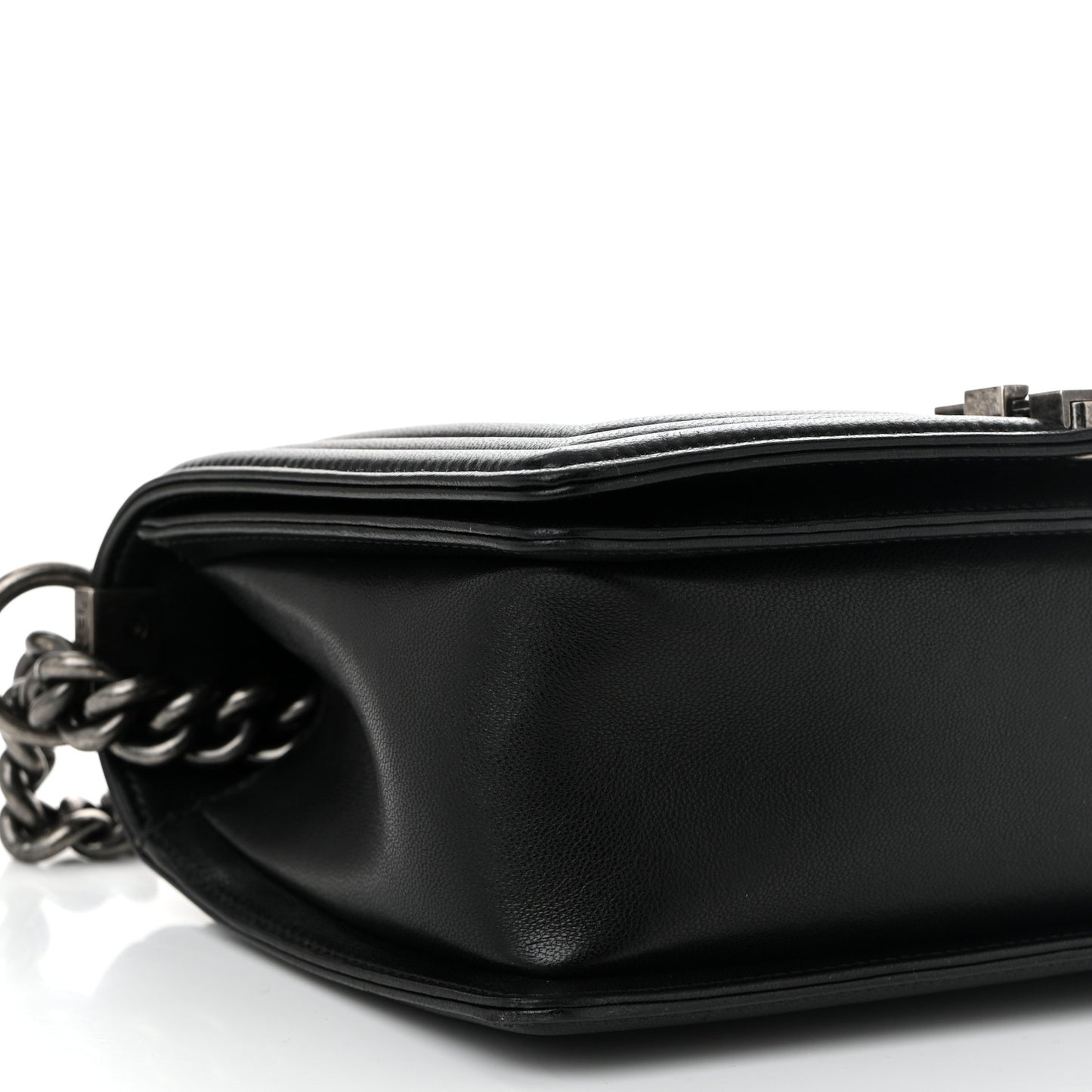 Lambskin Quilted Medium Boy Flap Black