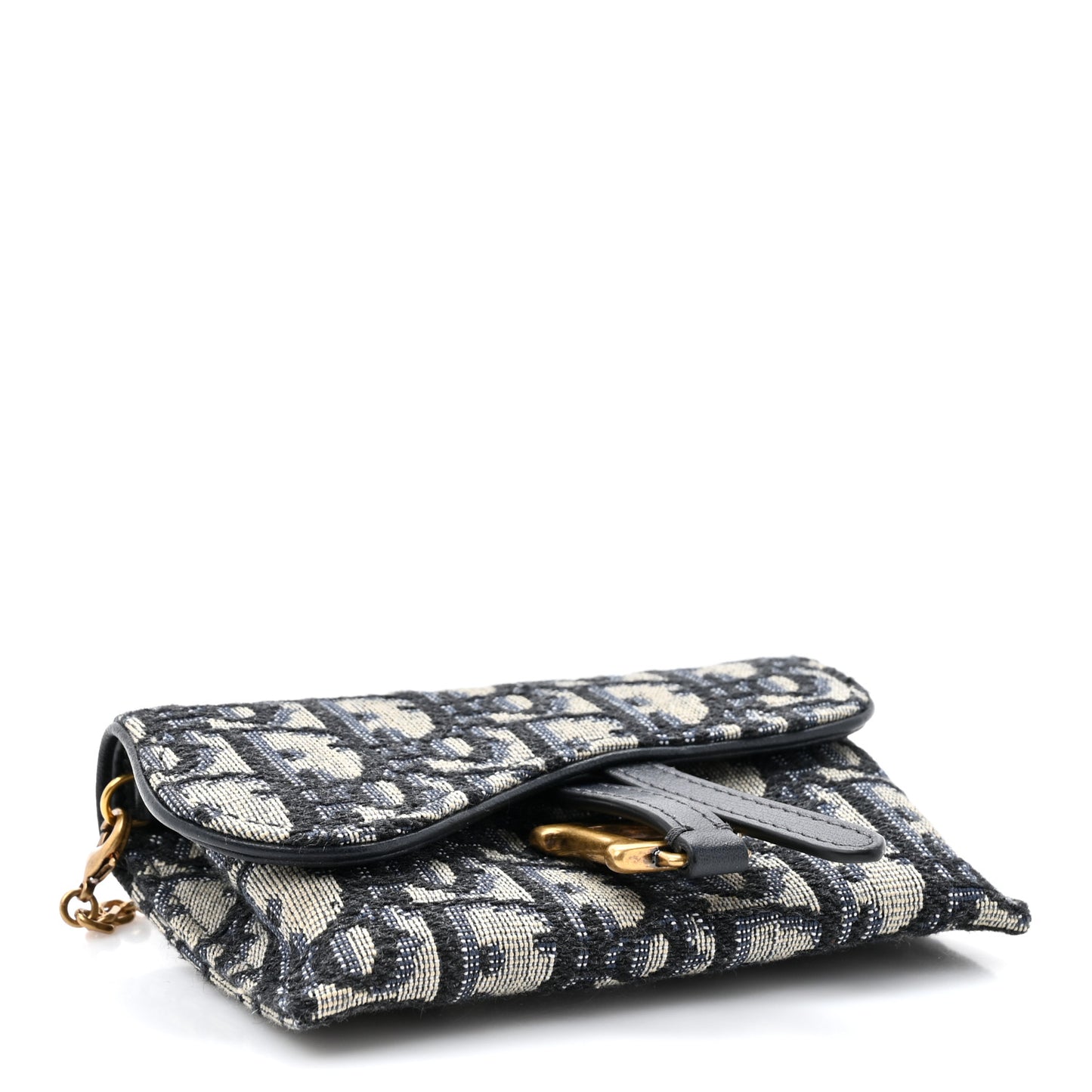 Oblique Nano Saddle Chain Pouch Blue