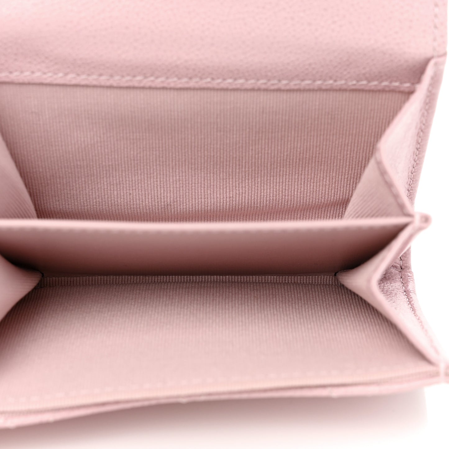 Caviar Quilted Studded CC Flap Card Holder Light Pink