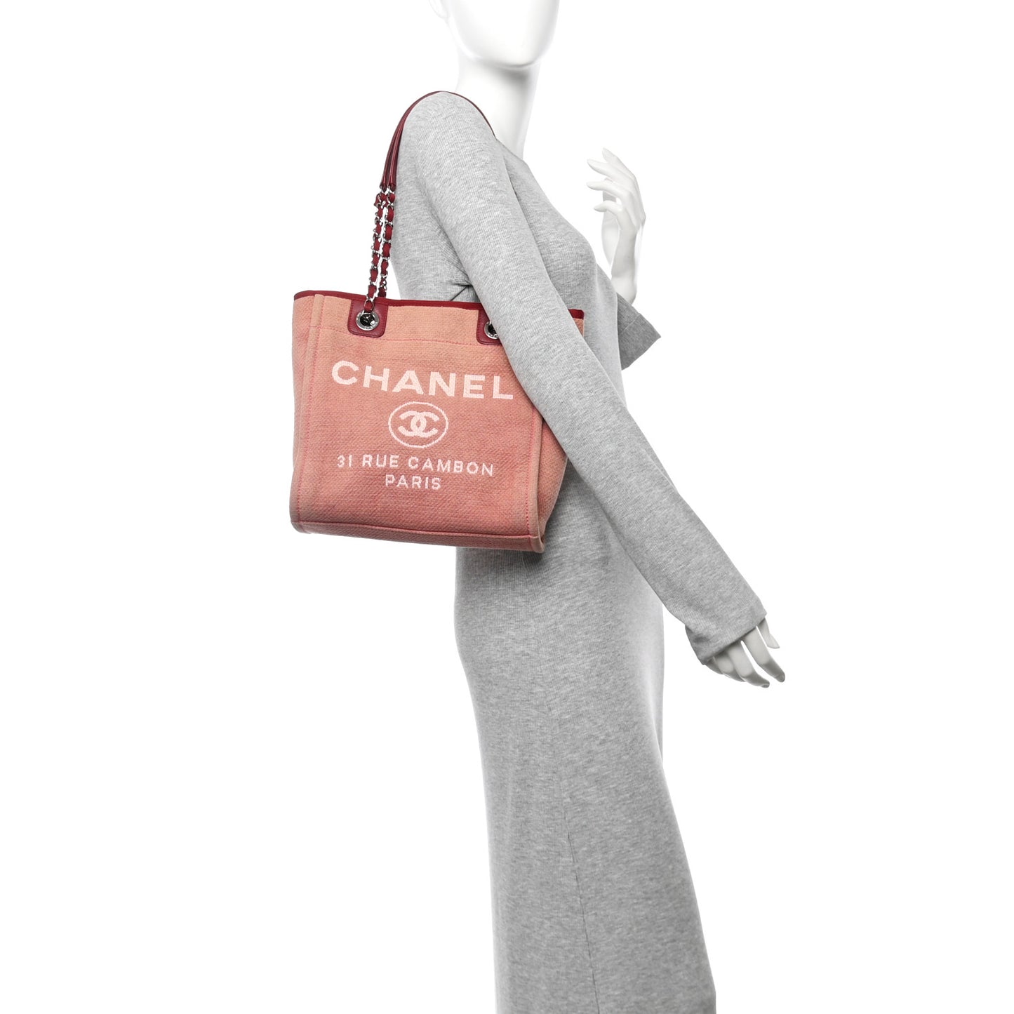 Canvas Mini Deauville Tote Red