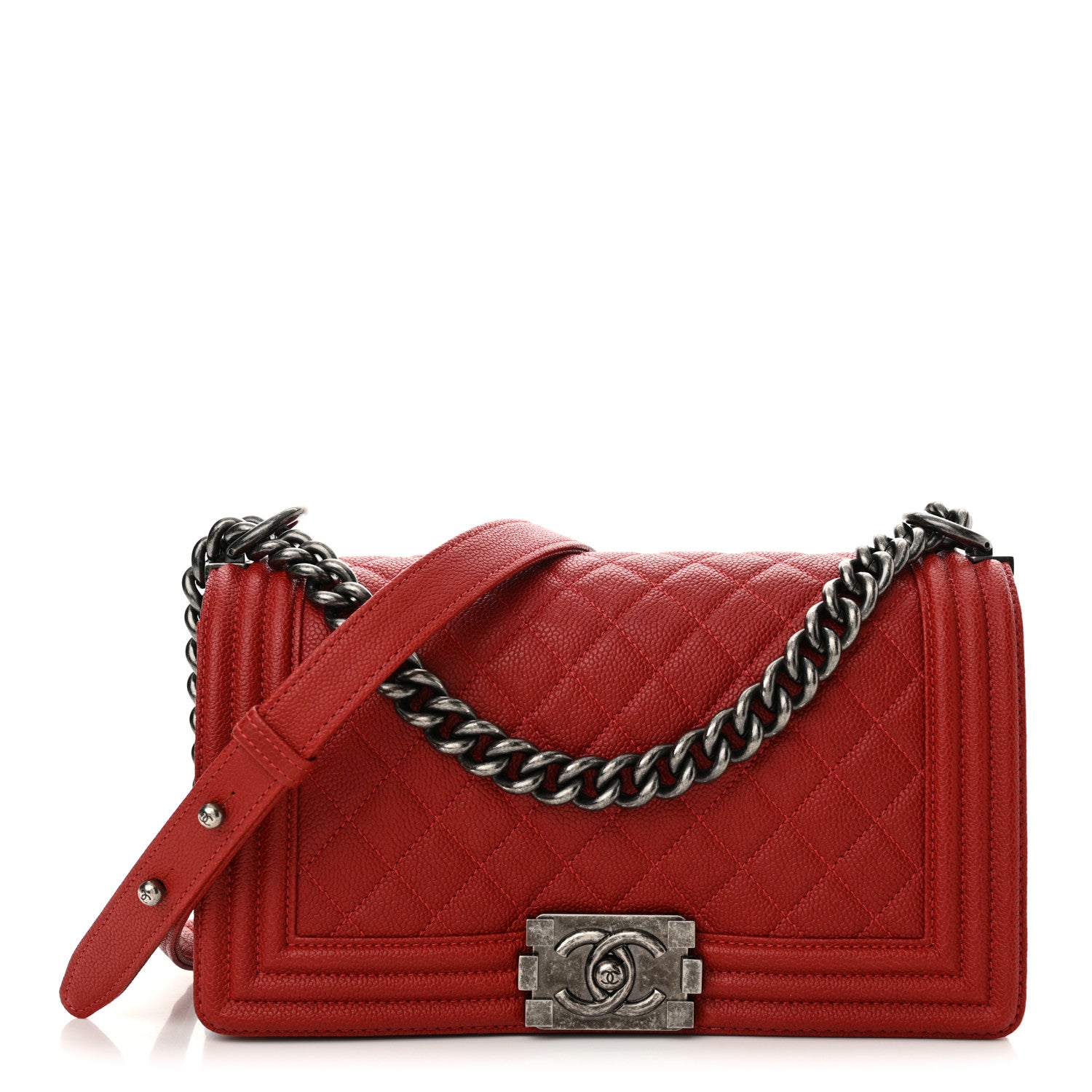 Chanel Caviar Quilted Medium Boy Flap Red 1 of 11