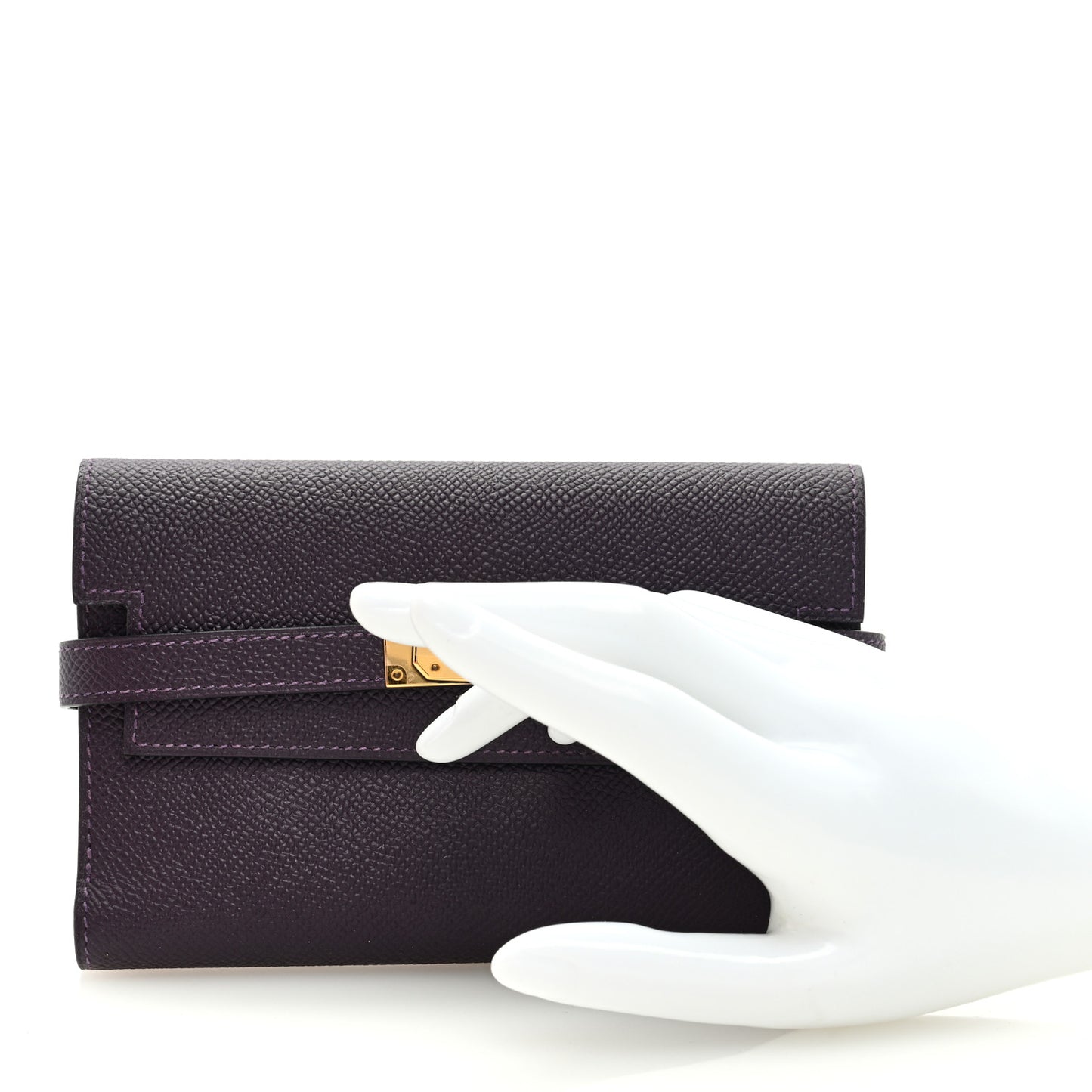 Epsom Verso Medium Kelly Wallet Raisin Anemone