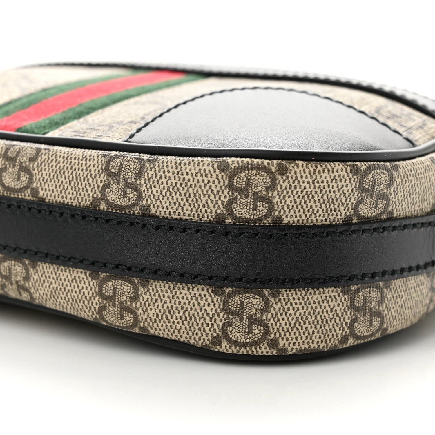Gucci GG Supreme Monogram Web Small Shoulder Bag Black 10 of 10