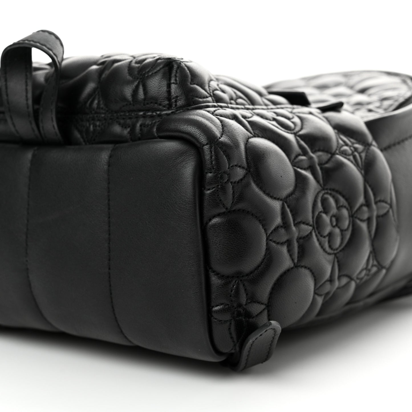 Lambskin Flower Quilted Palm Springs Backpack PM Black