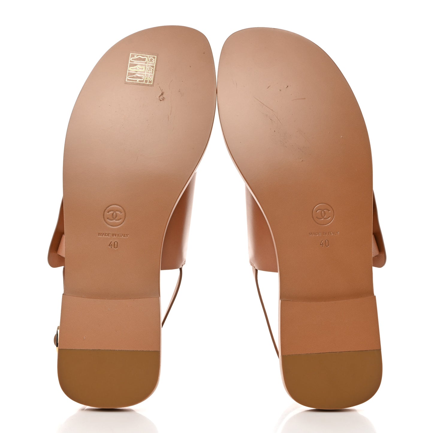 Goatskin CC Sandals 40 Brown