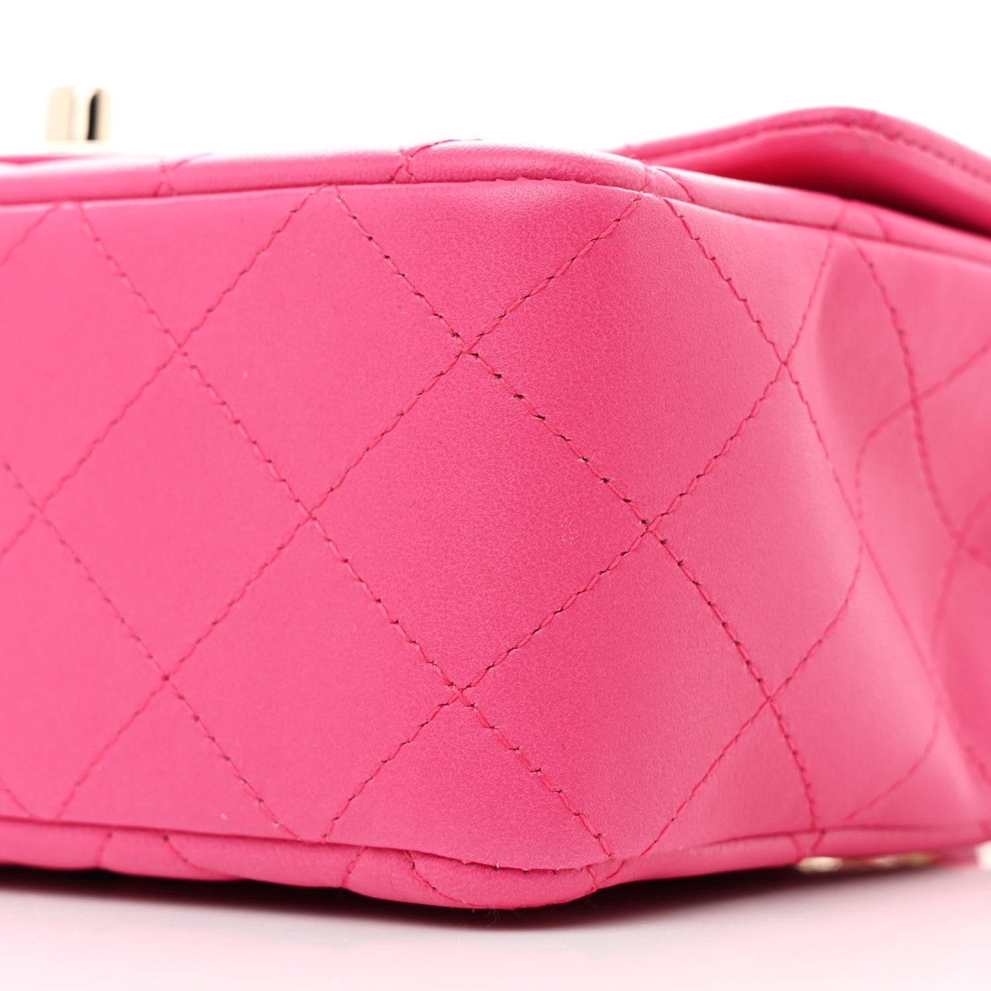Lambskin Quilted Mini Rectangular Flap Pink