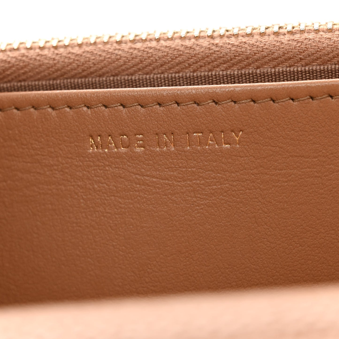 Caviar Quilted Golden Class Wallet On Chain WOC Beige