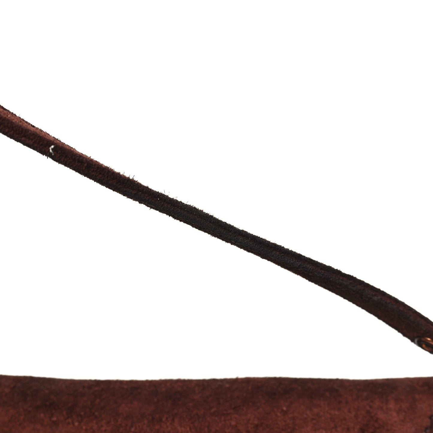 Suede Baguette Shoulder Bag Brown