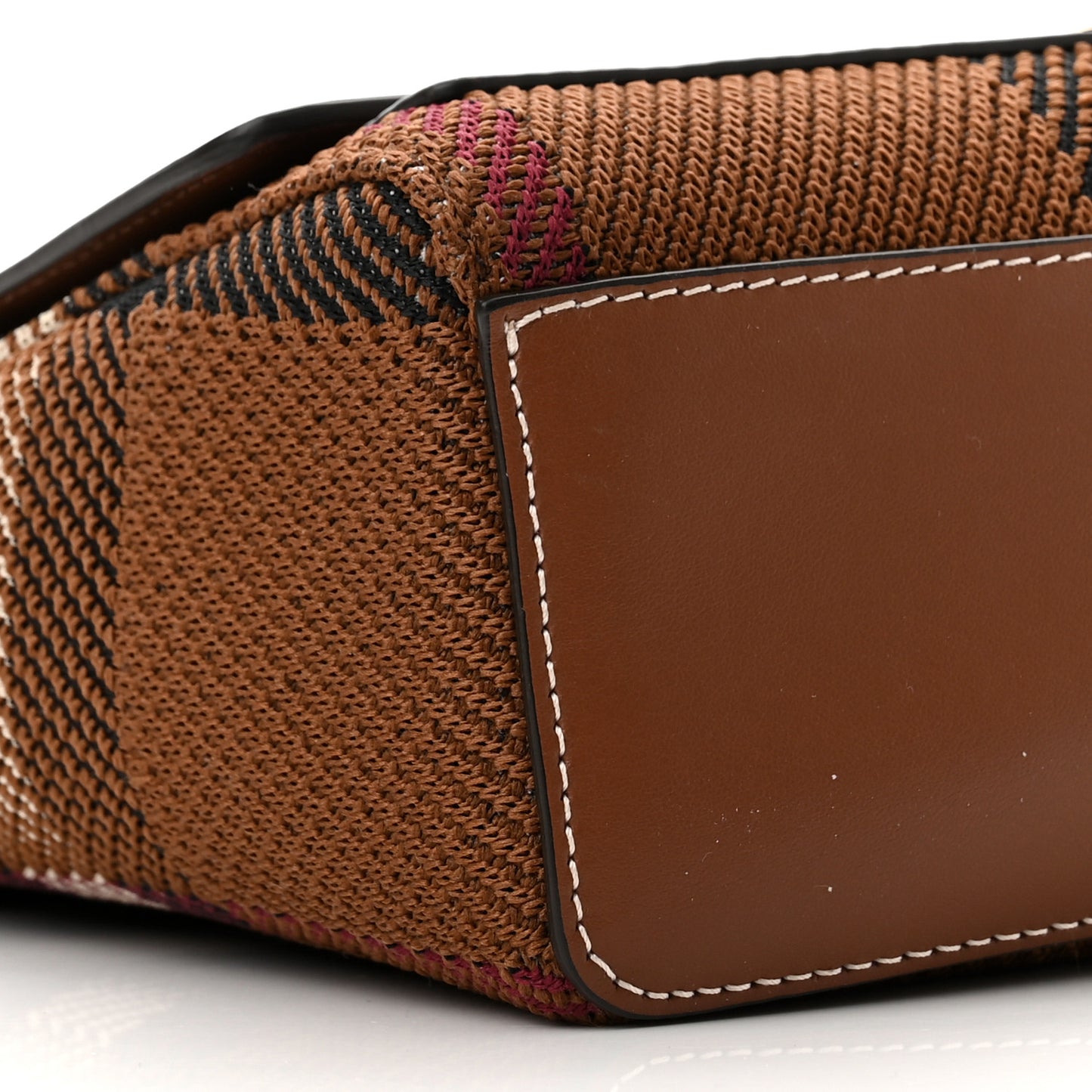 Calfskin Exaggerated Check Note Crossbody Bag Dark Birch Brown