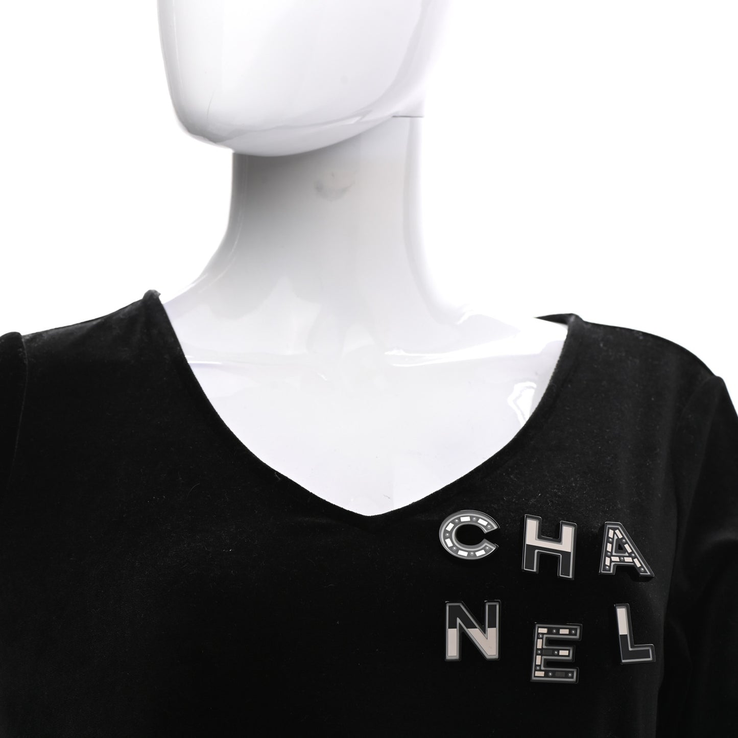 Resin Mirror Logo Brooch Set Black