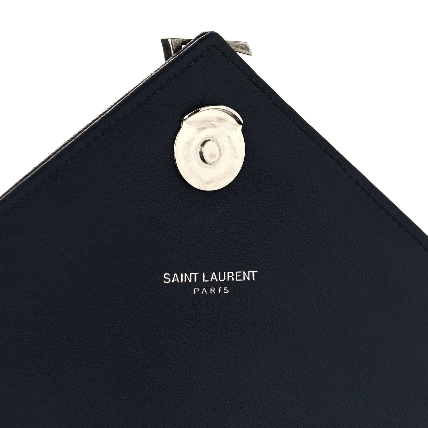 Sheepskin Tri-Quilt Monogram Medium Soft Envelope Bag Deep Marine
