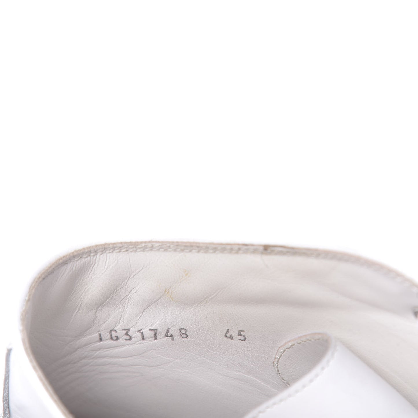 Calfskin Mens High Top Sneakers 45 White Black