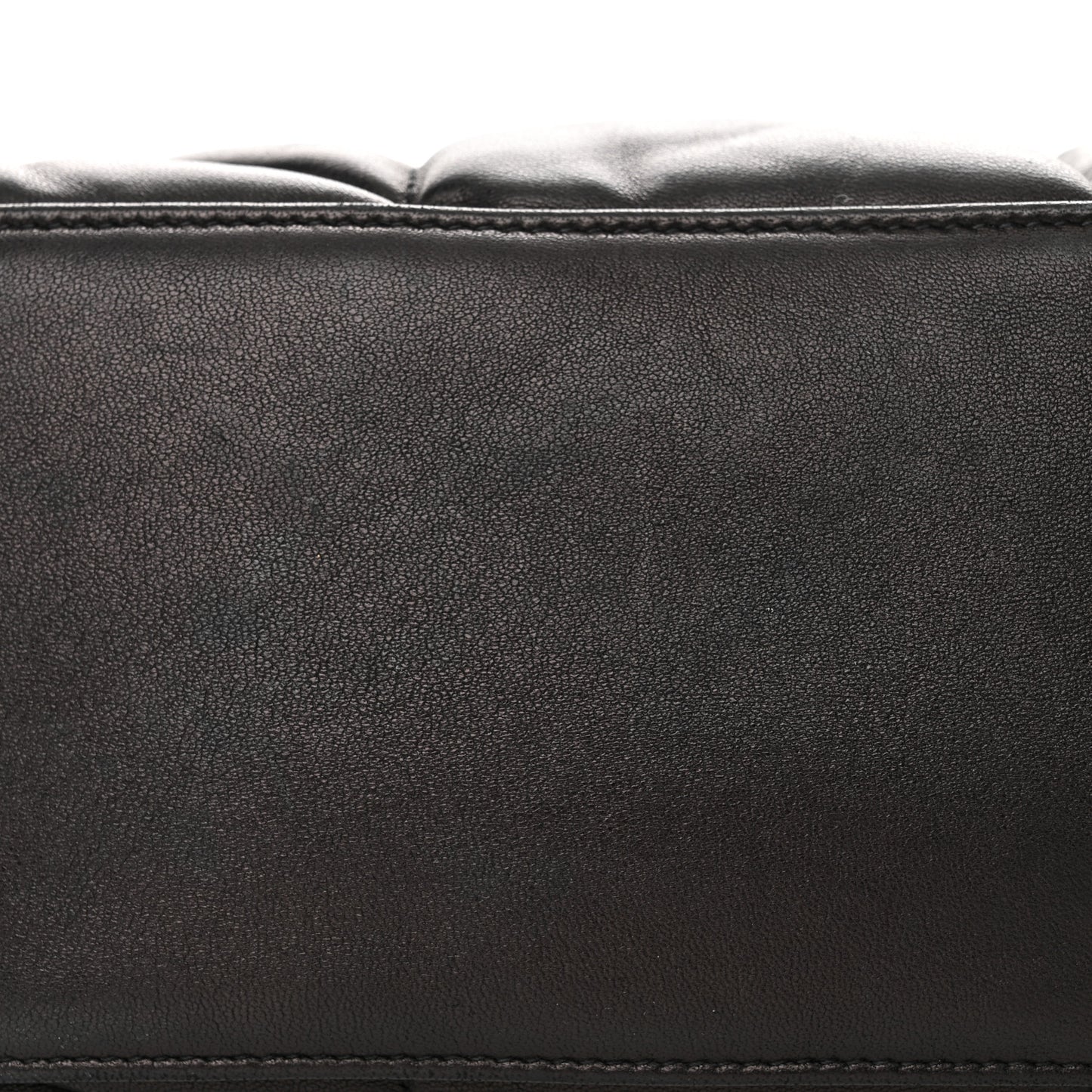 Lambskin Quilted Monogram Monochrome Medium Loulou Puffer Chain Satchel Black