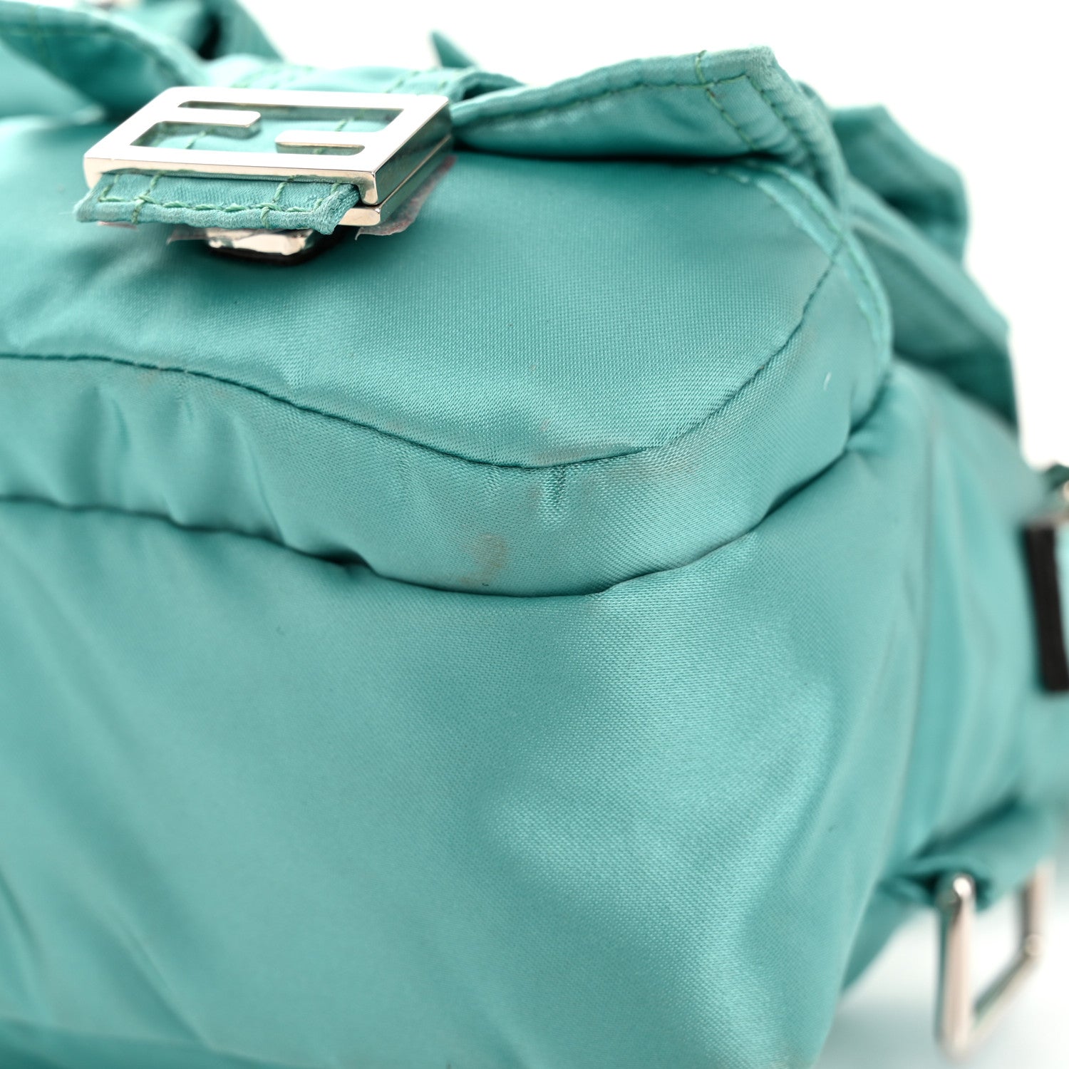 Fendi Econyl Cuoio Romano Multipocket Baguette Turquoise 12 of 13