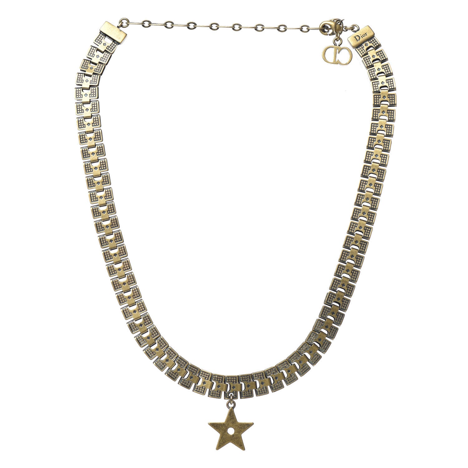 Christian Dior Metal Star Choker Necklace Aged Gold 1 of 4