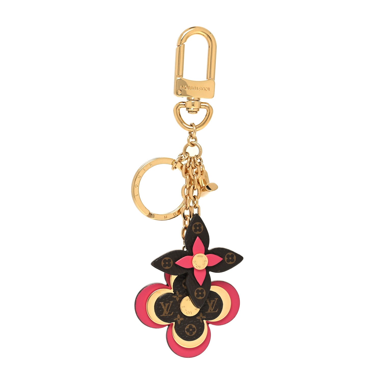 Louis Vuitton Monogram Blooming Flowers Bag Charm Key Holder Brown 1 of 5