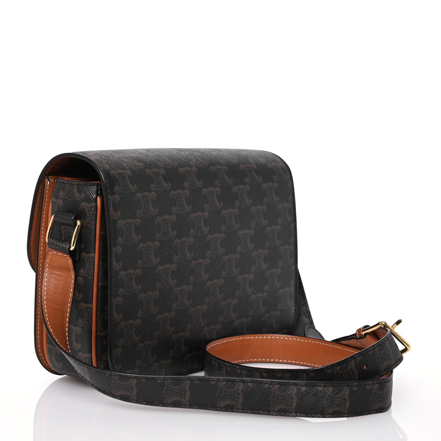 Calfskin Triomphe Canvas Medium Triomphe Tan