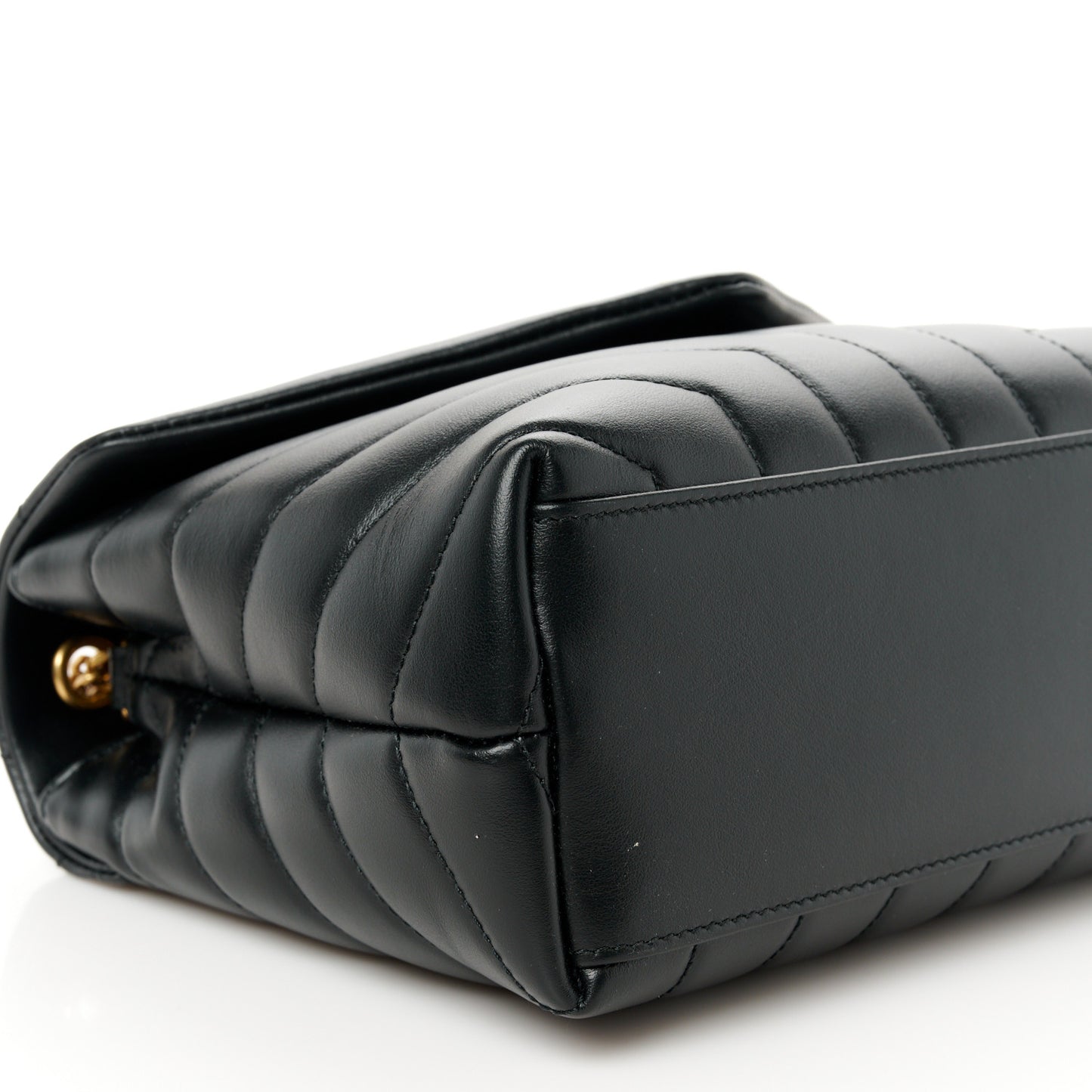 Calfskin Y Quilted Monogram Small Loulou Chain Satchel Black