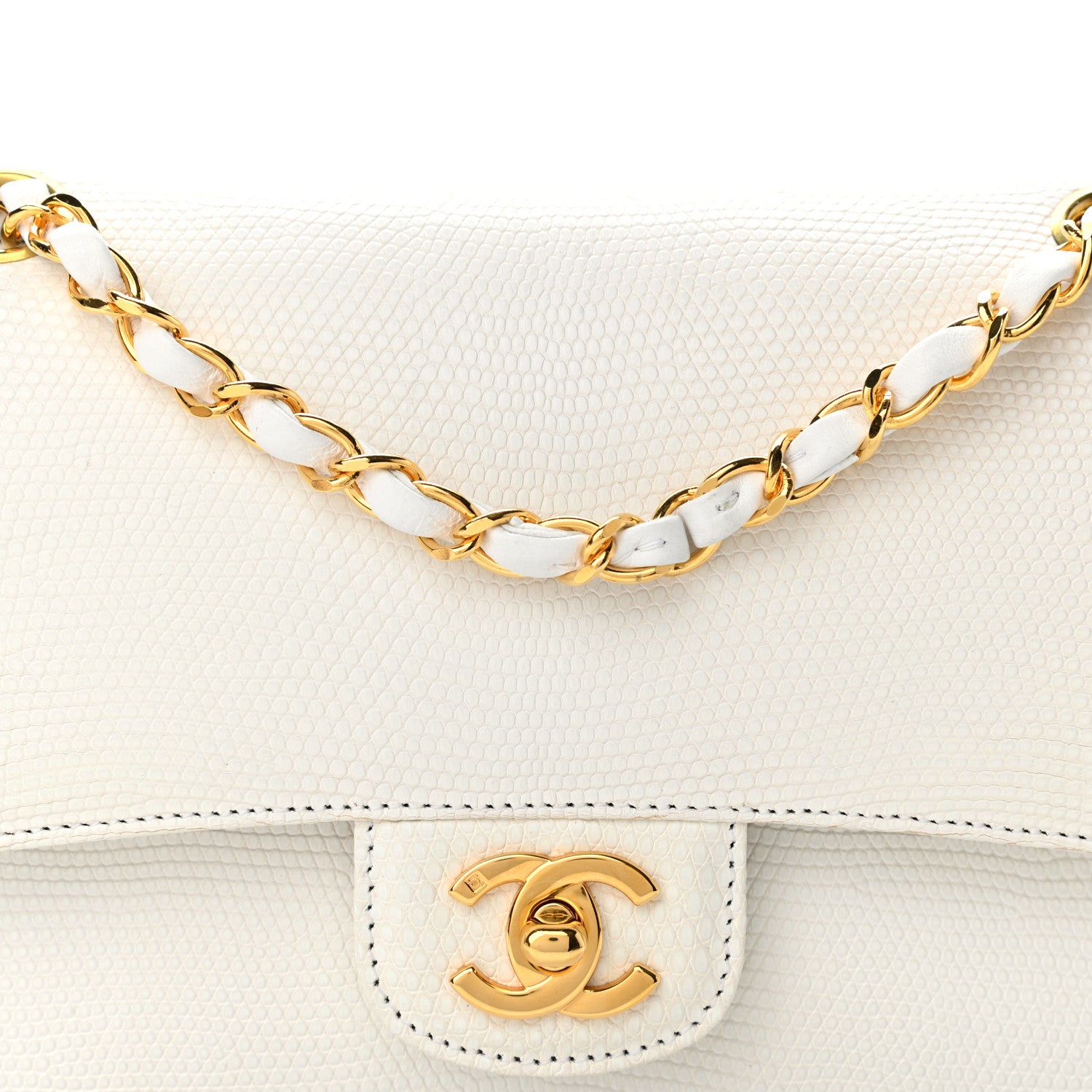 Chanel Lizard Small Double Flap White 8 of 10