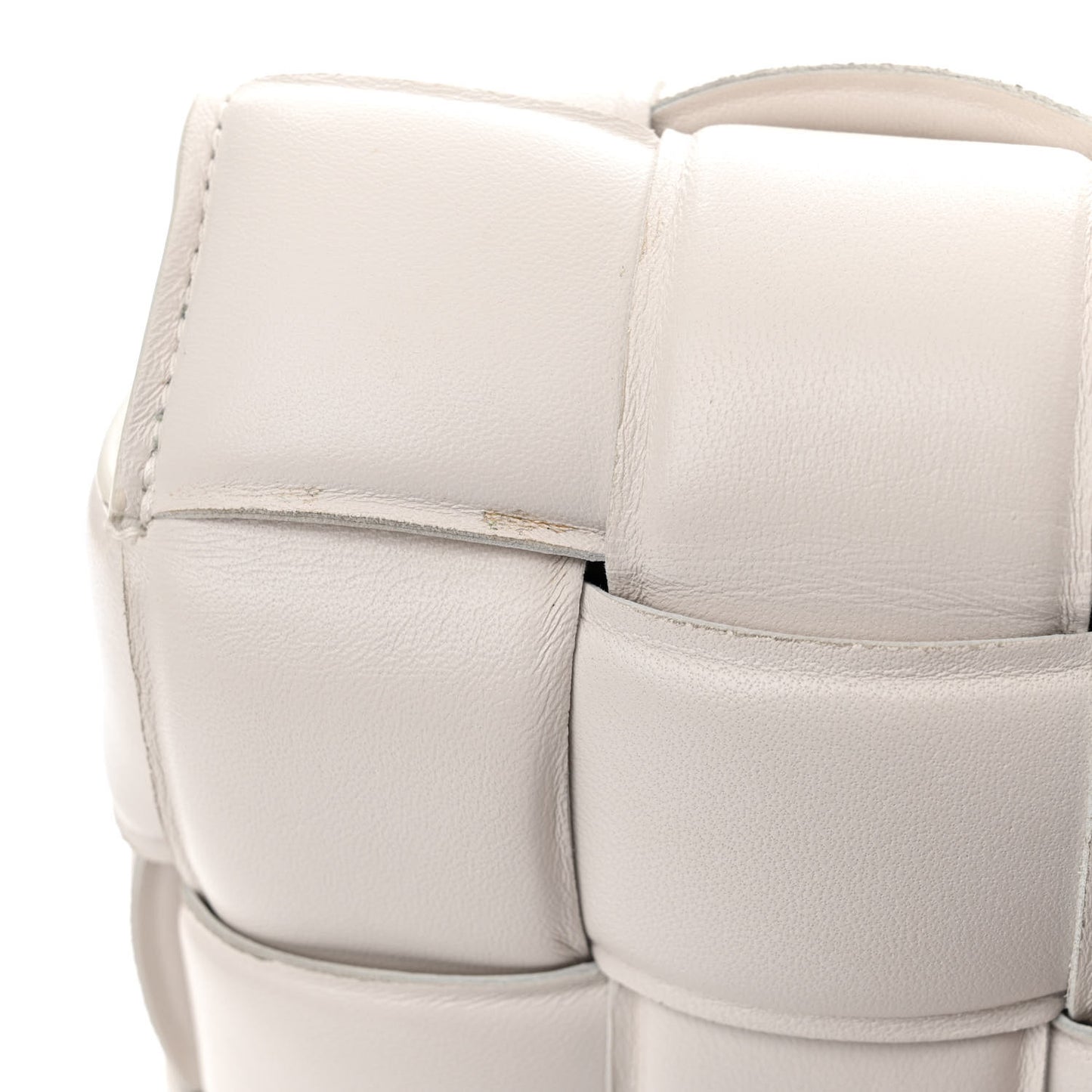 Nappa Maxi Intreccio Padded Cassette Crossbody Bag Chalk