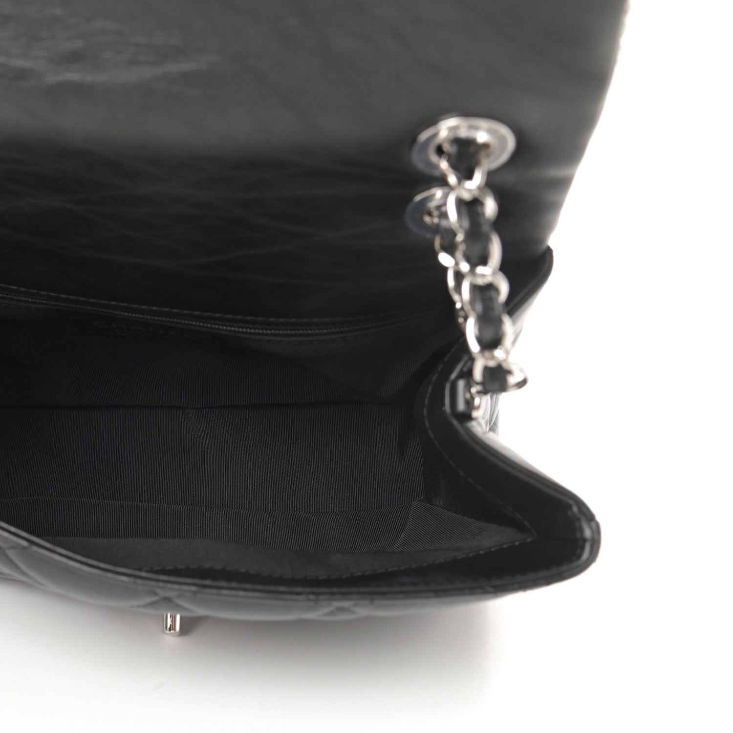 Chanel Crumpled Calfskin Medium Chain All Over Flap Black 5 of 12