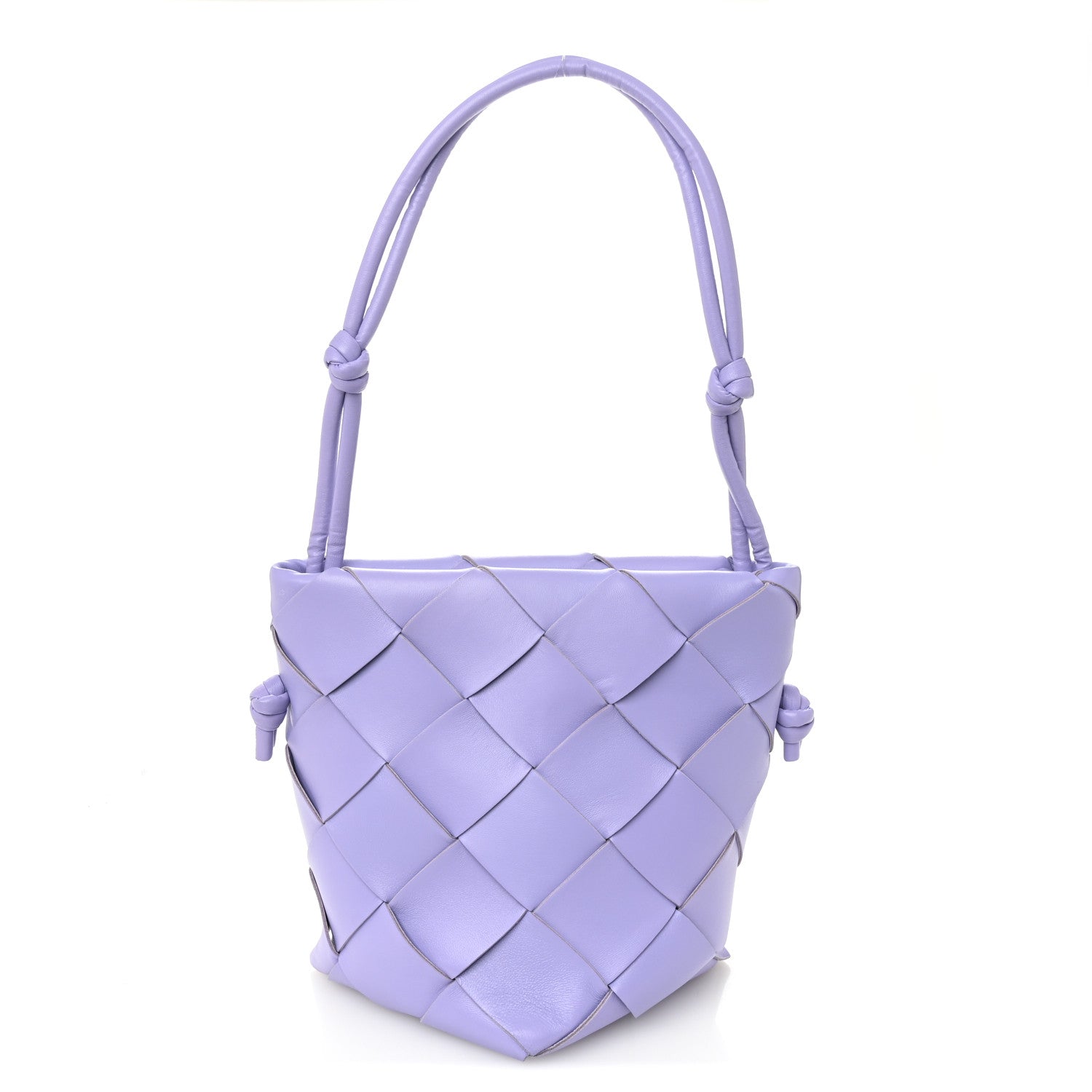 Bottega Veneta Nappa Maxi Intrecciato Clasp Bucket Bag Wisteria