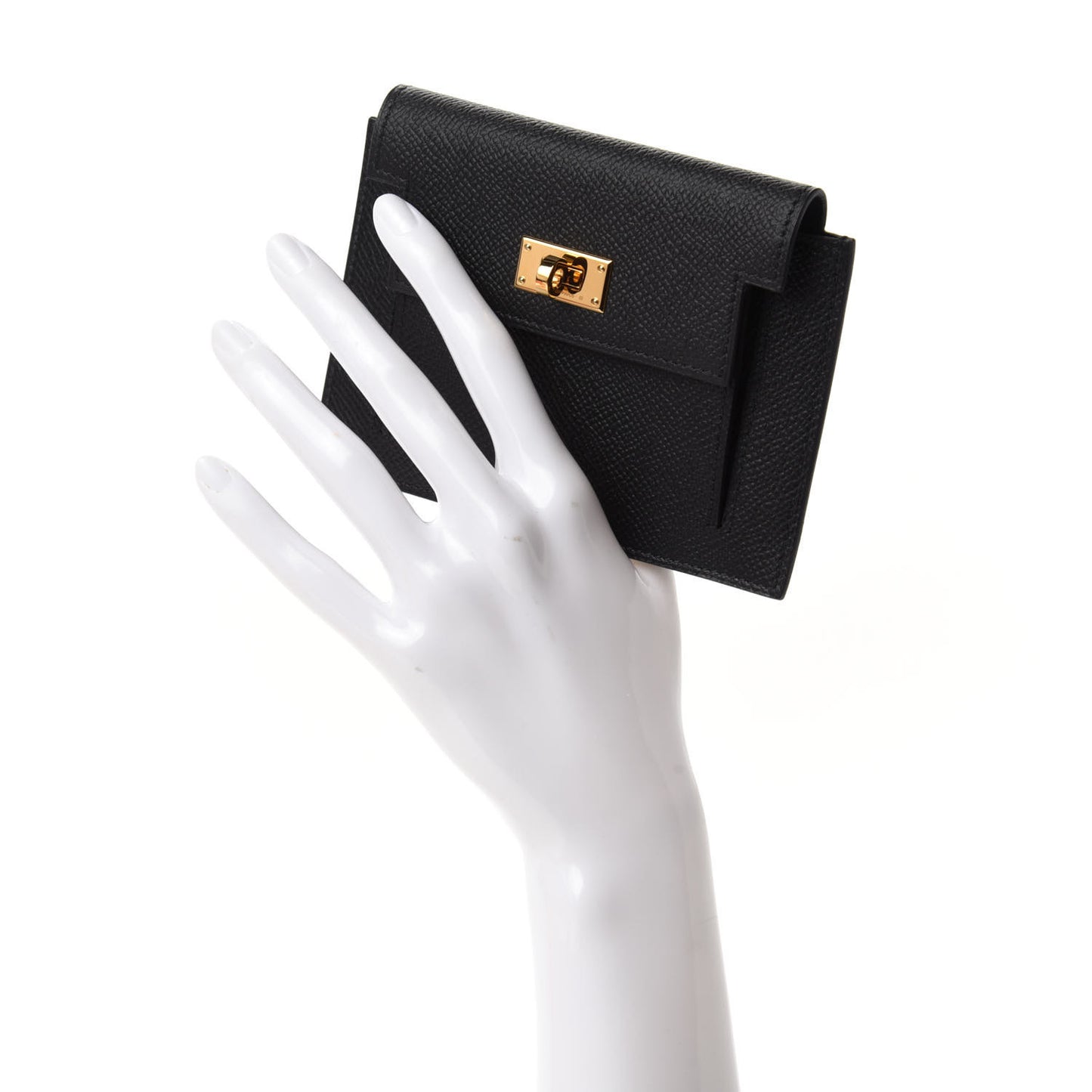 Epsom Kelly Pocket Compact Wallet Black