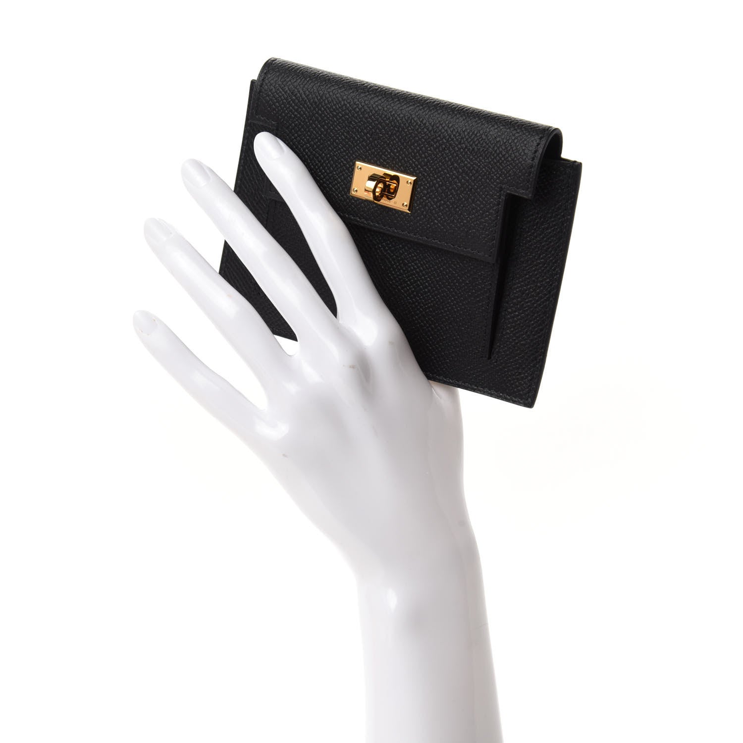 Hermes Epsom Kelly Pocket Compact Wallet Black 2 of 8