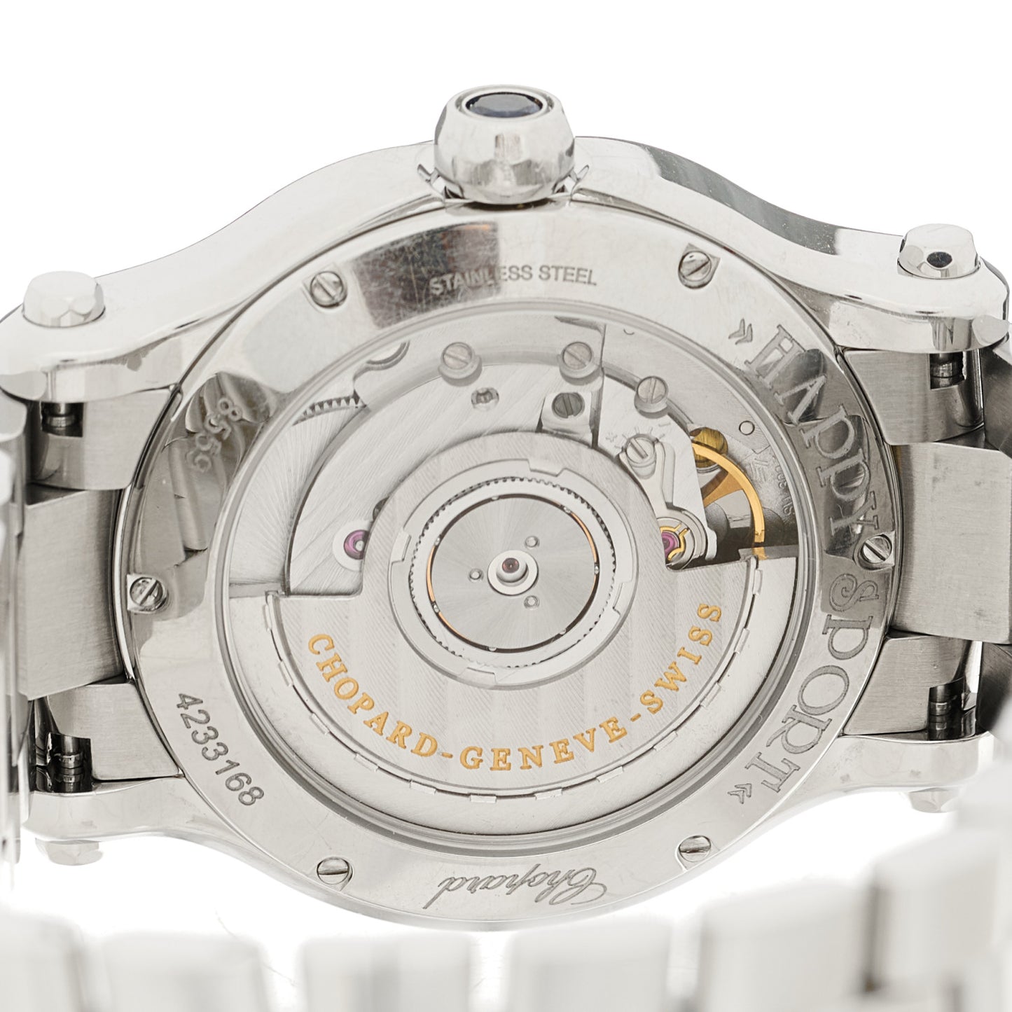 Stainless Steel Diamond Bezel 36mm Happy Sport Automatic Watch Silver