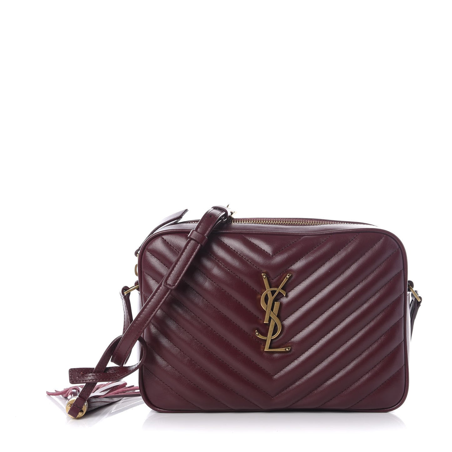 Calfskin Matelasse Monogram Lou Camera Bag Dark Legion Red