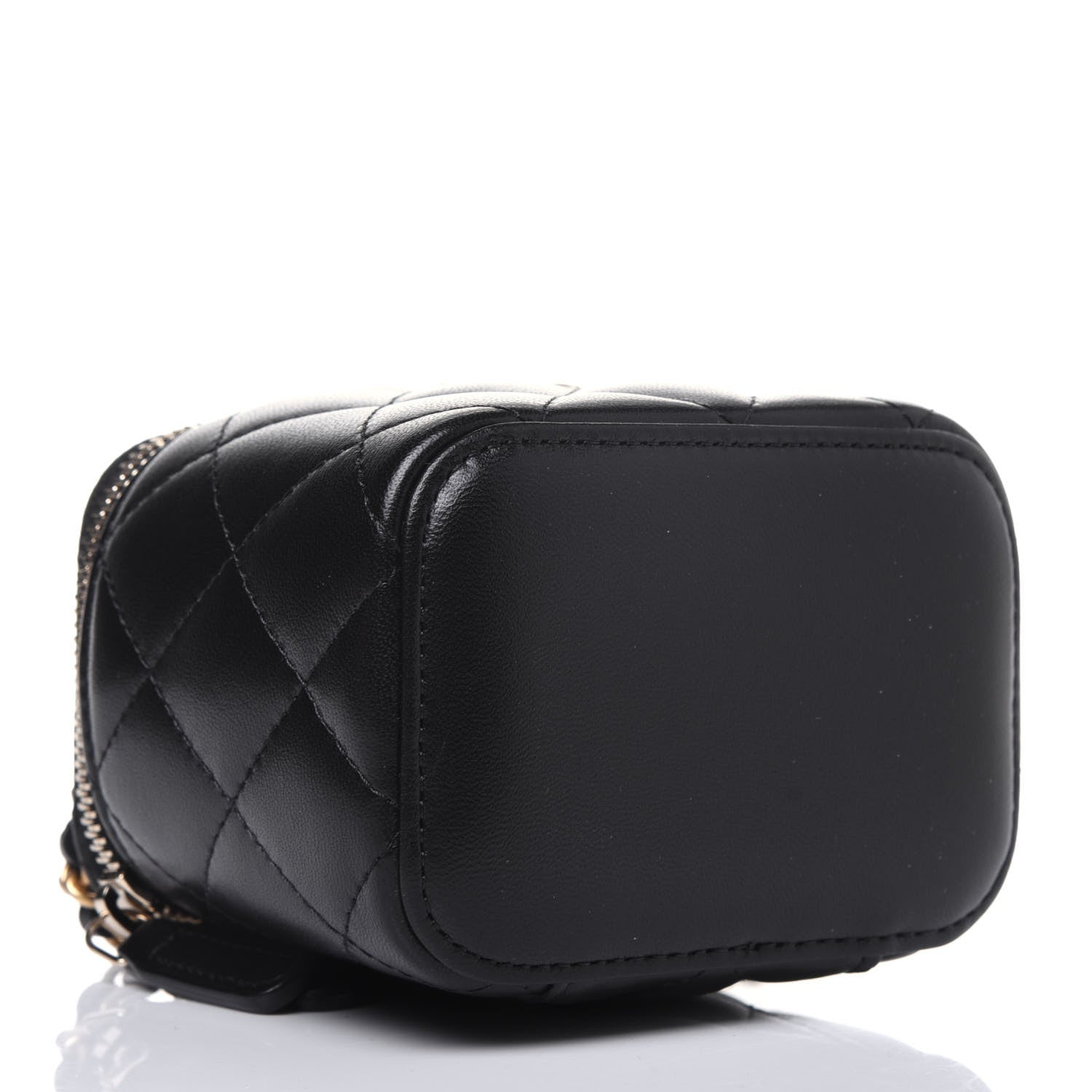 Chanel Lambskin Quilted Top Handle Mini Vanity Case With Chain Black 4 of 11