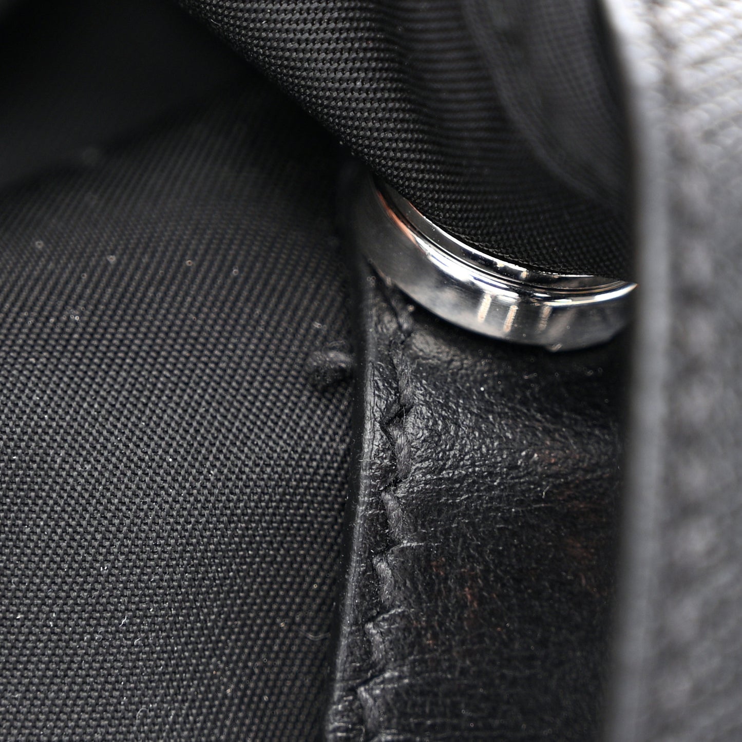 Nylon Vela Saffiano Medium Backpack Black