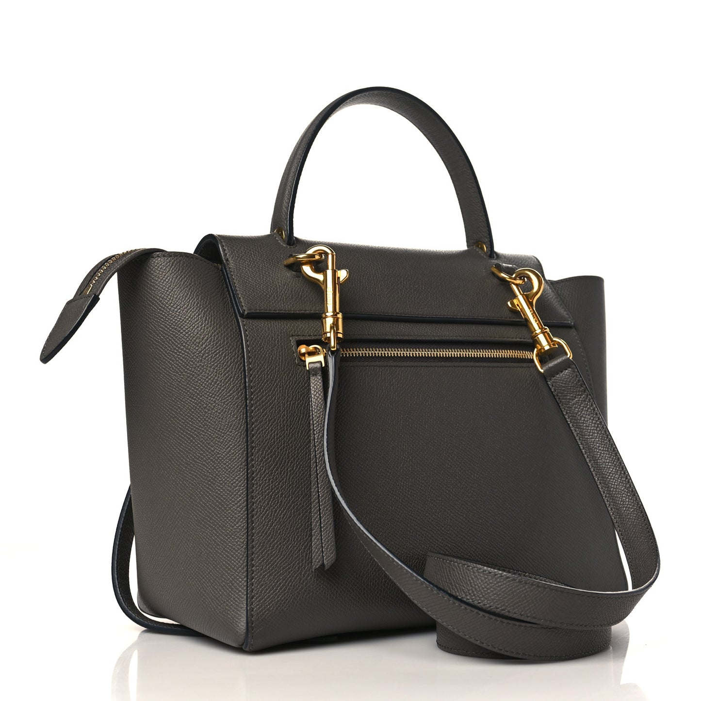 Baby Grained Calfskin Micro Belt Bag Grey