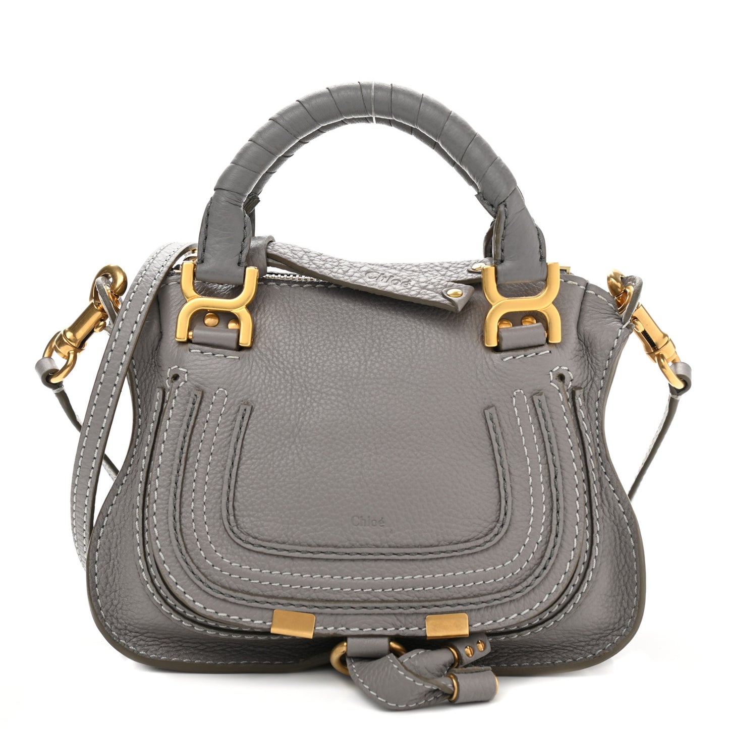 Calfskin Mini Marcie Satchel Cashmere Grey