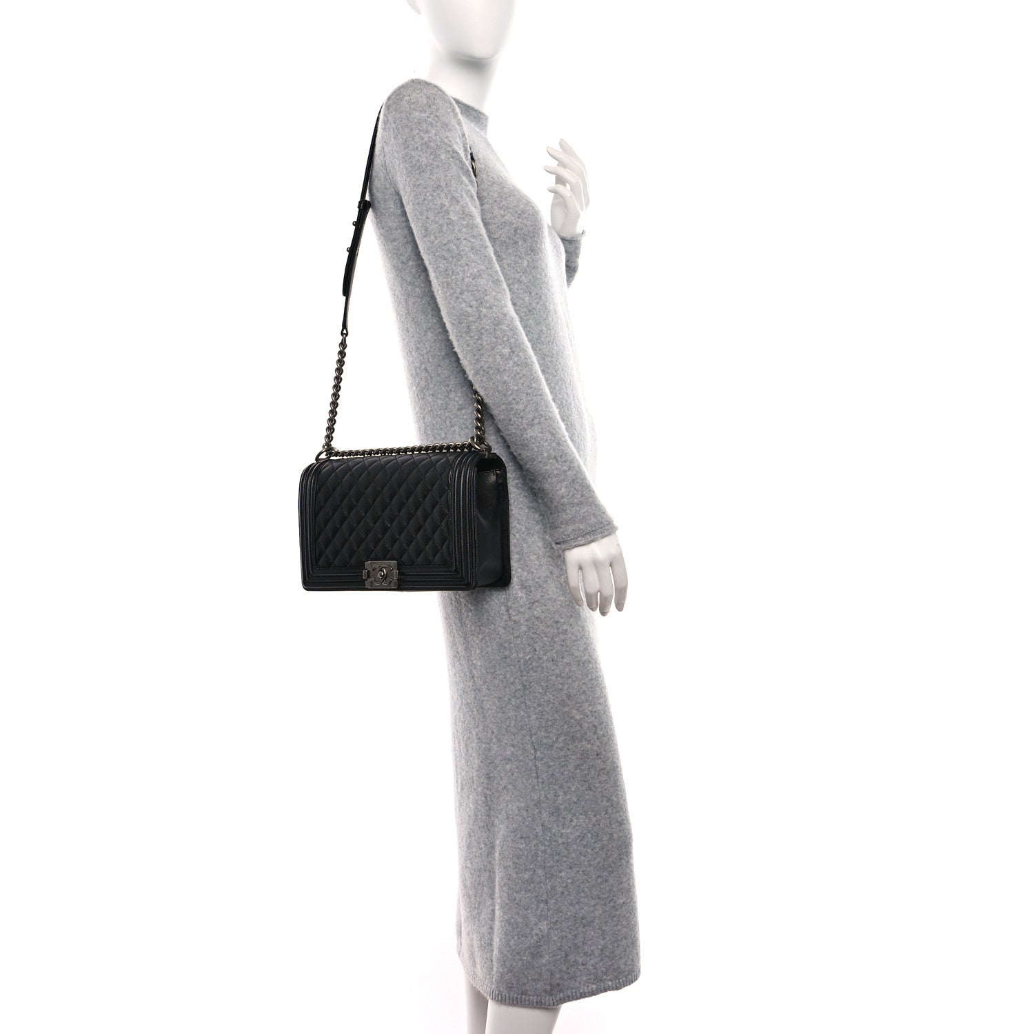 Chanel Caviar Quilted New Medium Boy Flap Black 2 of 11