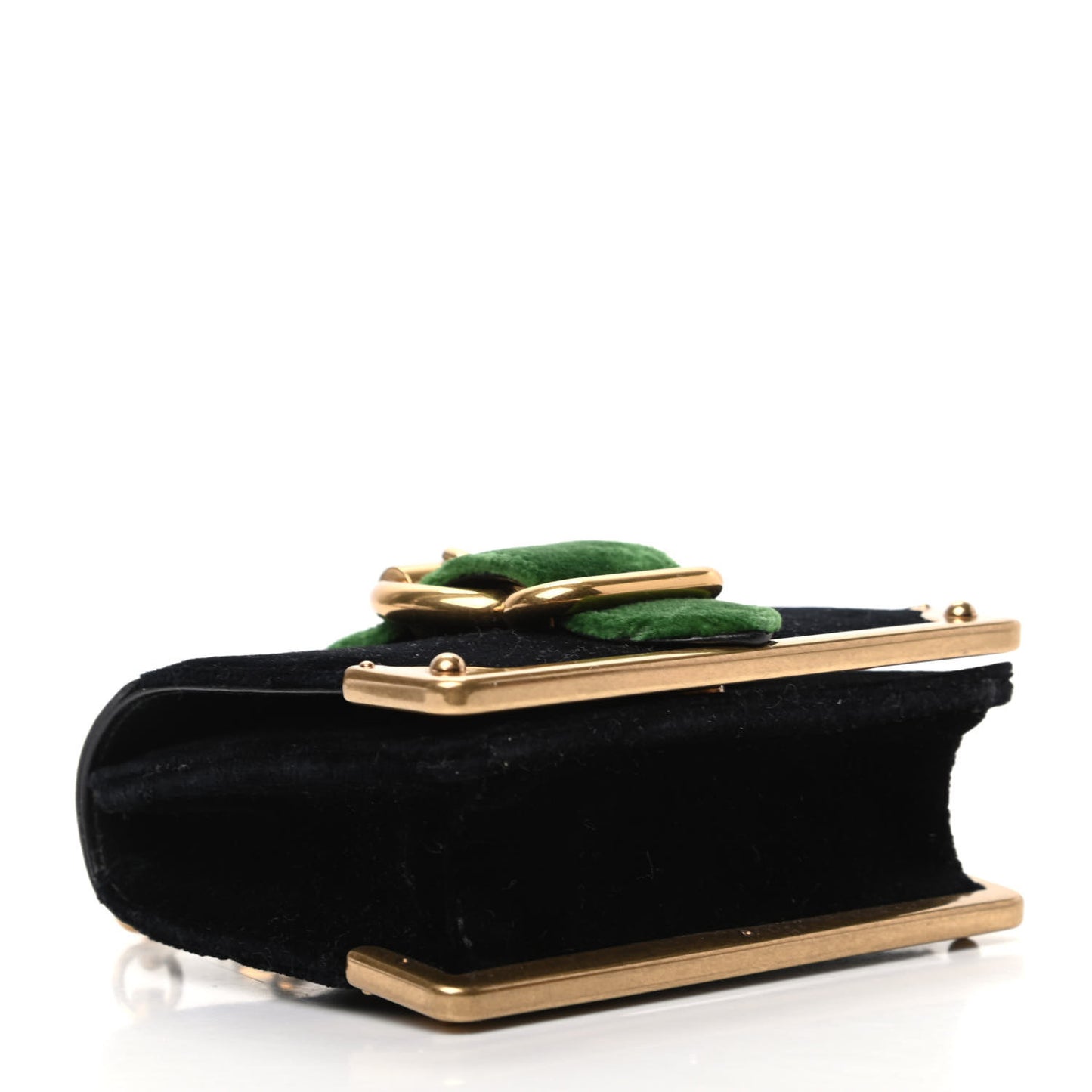 Velvet City Calfskin Micro Cahier Bag Black Alloro